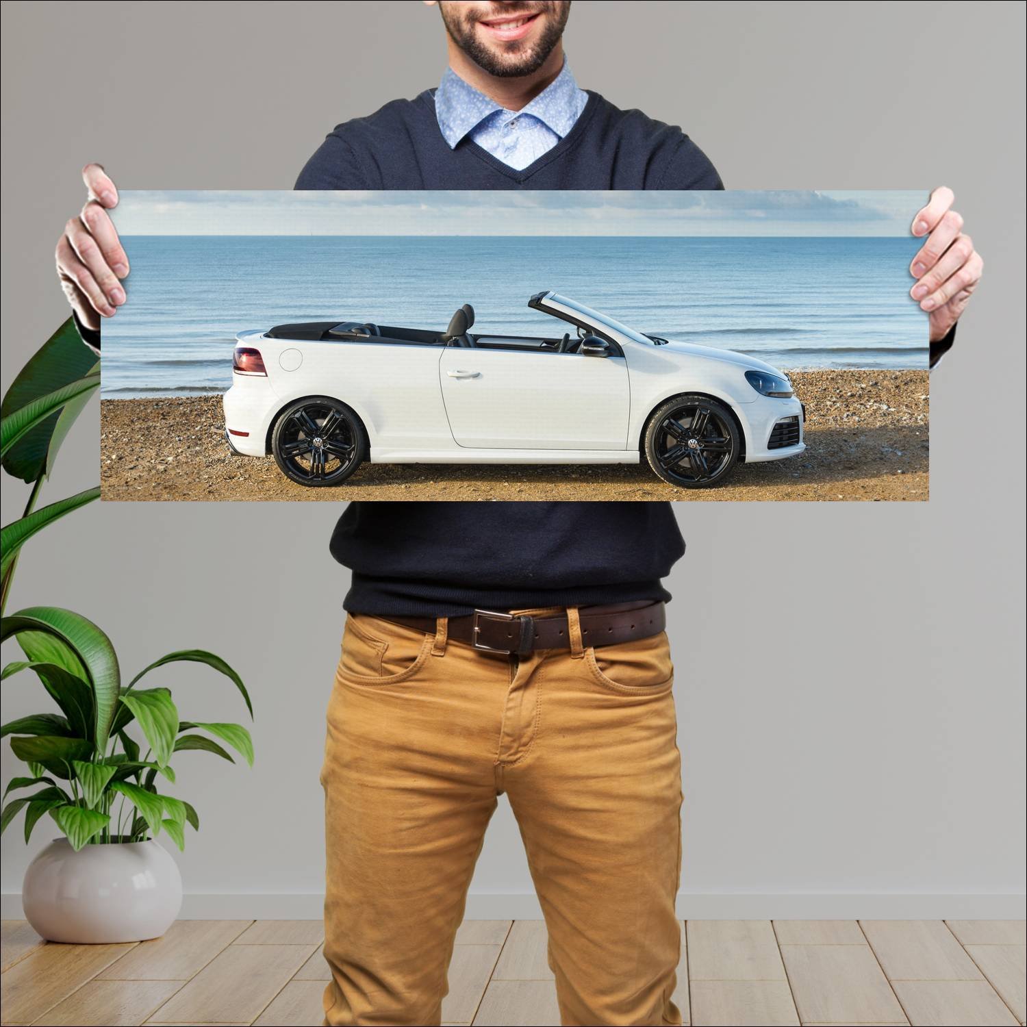 Cuadro grande 30x80cm 2013 volkswagen golf r cabri 934 Volkswagen