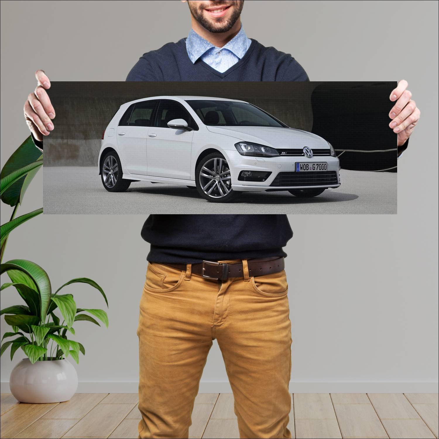 Cuadro grande 30x80cm 2013 volkswagen golf r line 935 Volkswagen