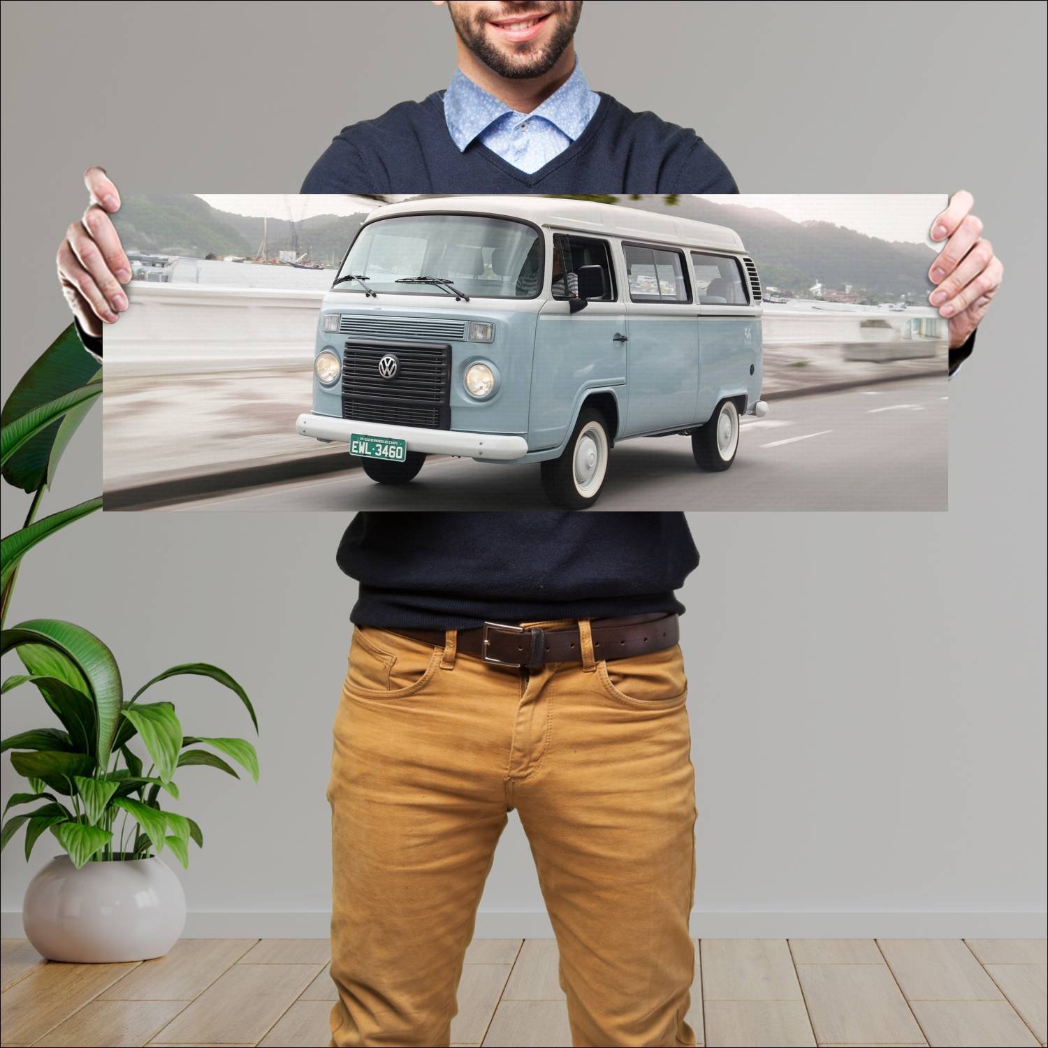 Cuadro grande 30x80cm 2013 volkswagen kombi last e 944 Volkswagen