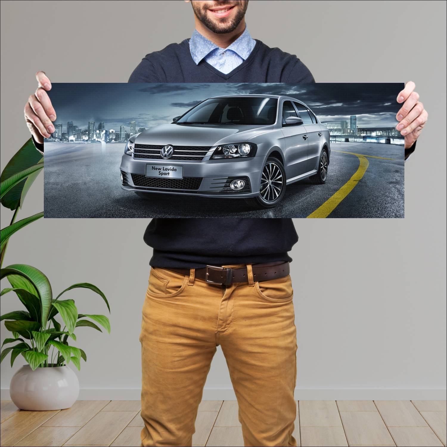 Cuadro grande 30x80cm 2013 volkswagen lavida sport 946 Volkswagen