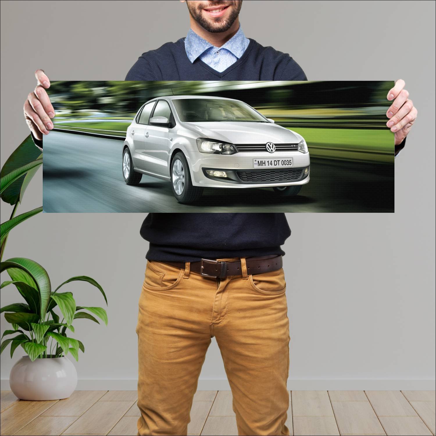Cuadro grande 30x80cm 2013 volkswagen polo gt 5 do 949 Volkswagen