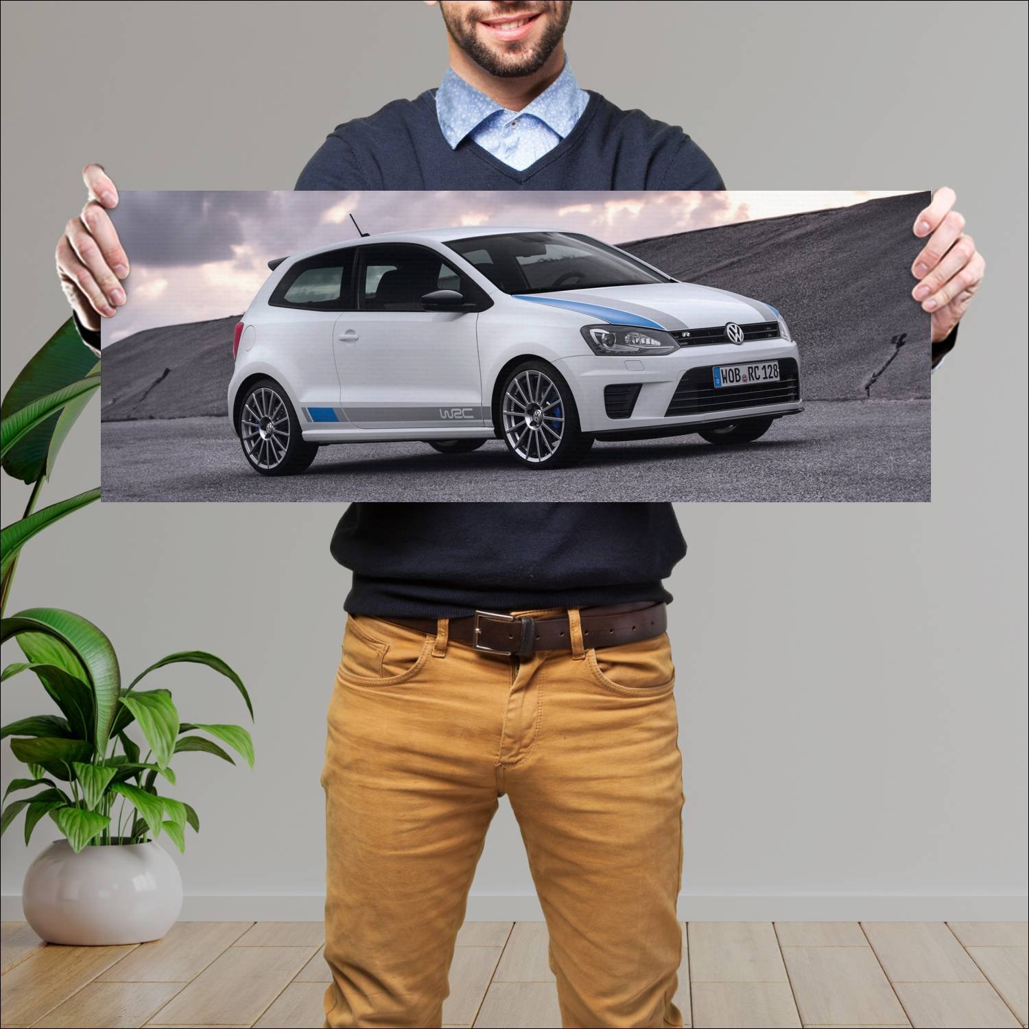 Cuadro grande 30x80cm 2013 volkswagen polo r wrc s 953 Volkswagen
