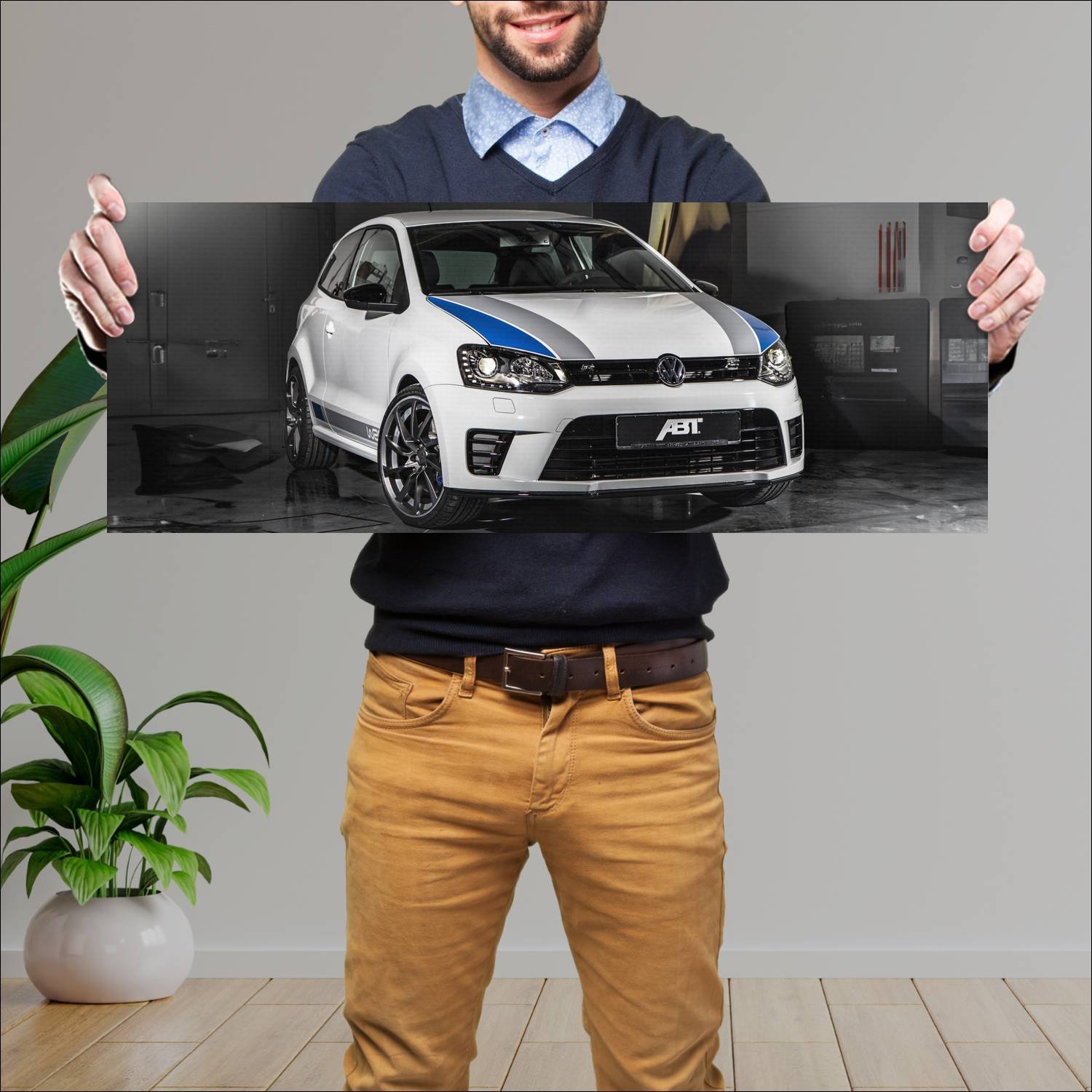 Cuadro grande 30x80cm 2013 volkswagen polo r wrc s 954 Volkswagen