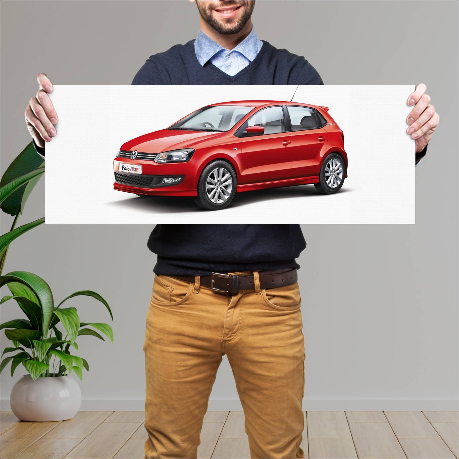 Cuadro grande 30x80cm 2013 volkswagen polo sr 5 do 955 Volkswagen