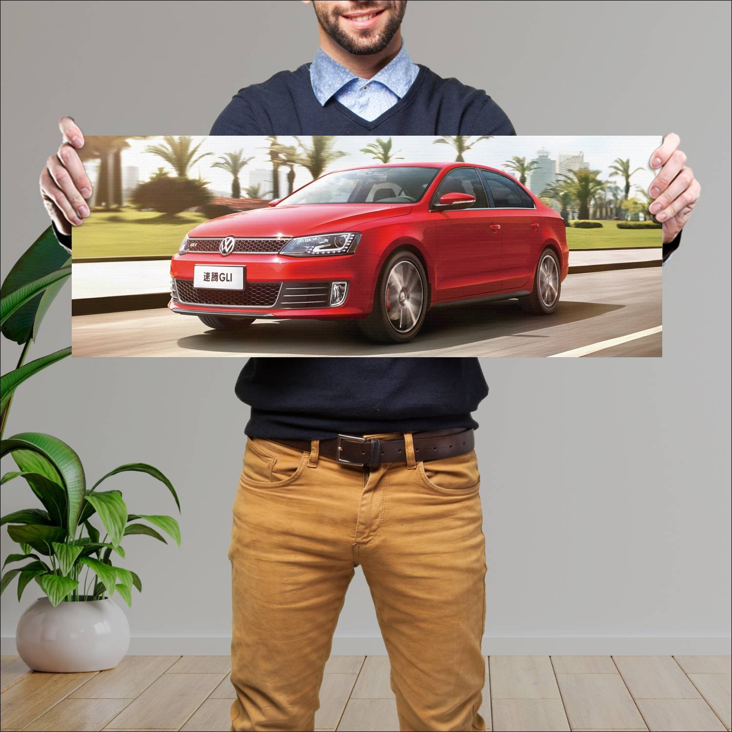 Cuadro grande 30x80cm 2013 volkswagen sagitar gli 956 Volkswagen