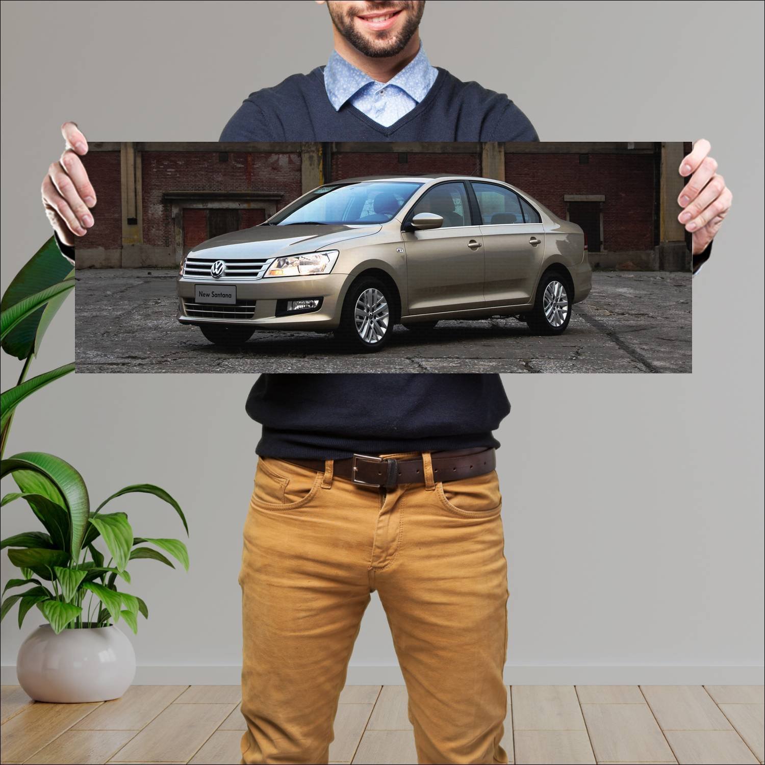 Cuadro grande 30x80cm 2013 volkswagen santana Volkswagen