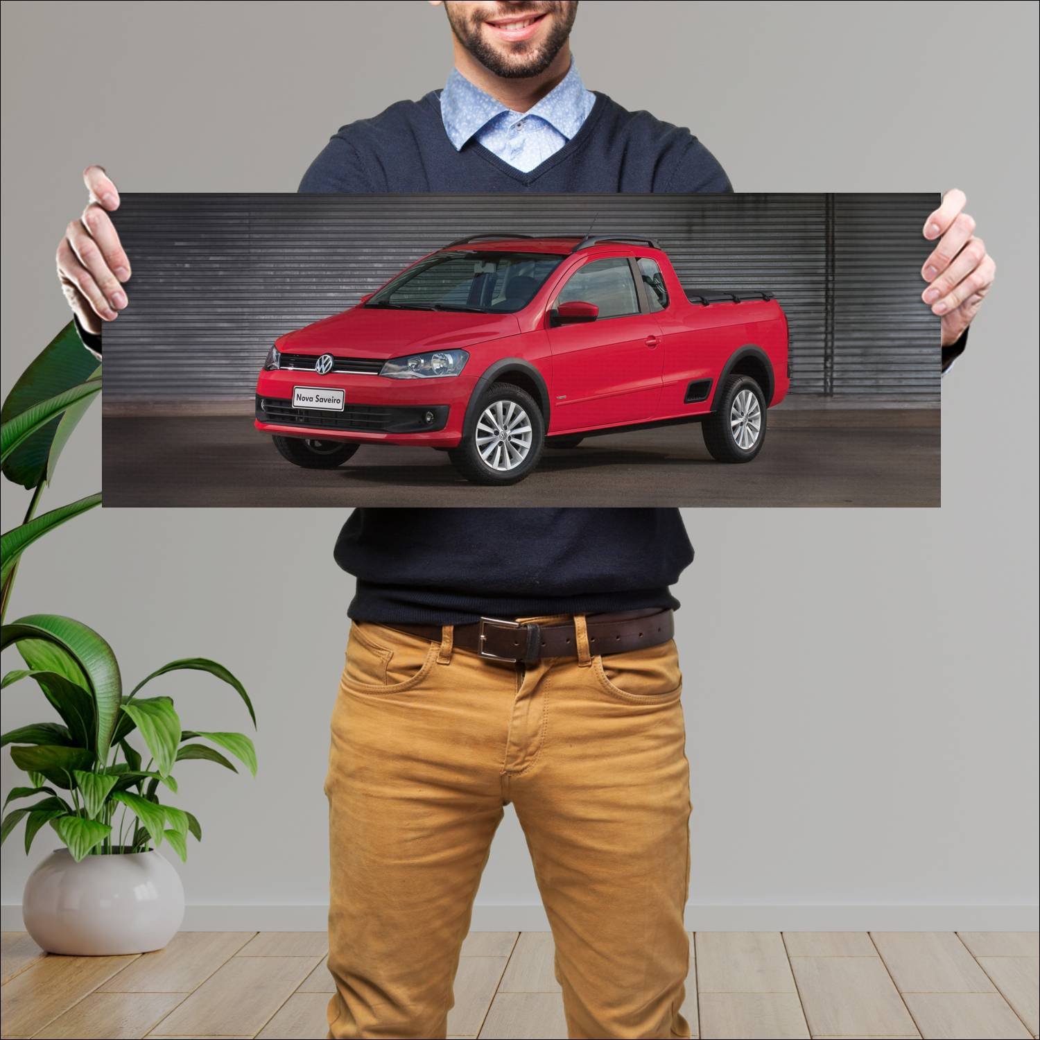 Cuadro grande 30x80cm 2013 volkswagen saveiro ce 4 961 Volkswagen