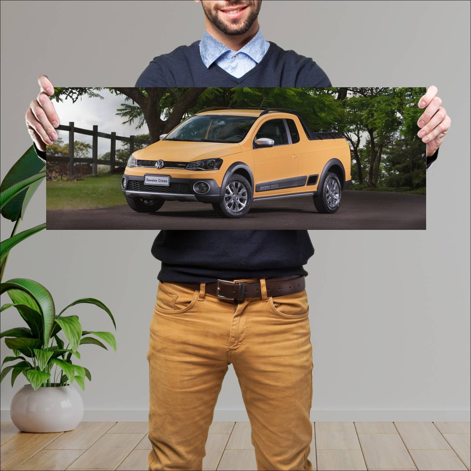 Cuadro grande 30x80cm 2013 volkswagen saveiro cros 962 Volkswagen