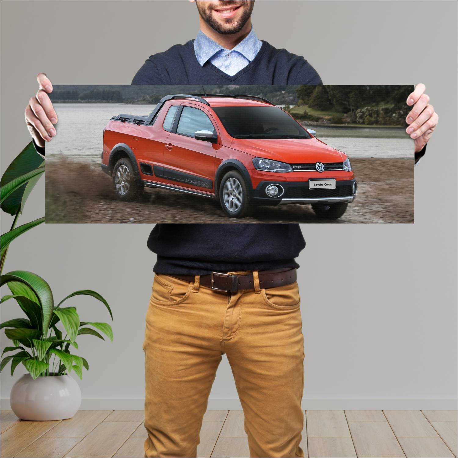 Cuadro grande 30x80cm 2013 volkswagen saveiro cros 963 Volkswagen