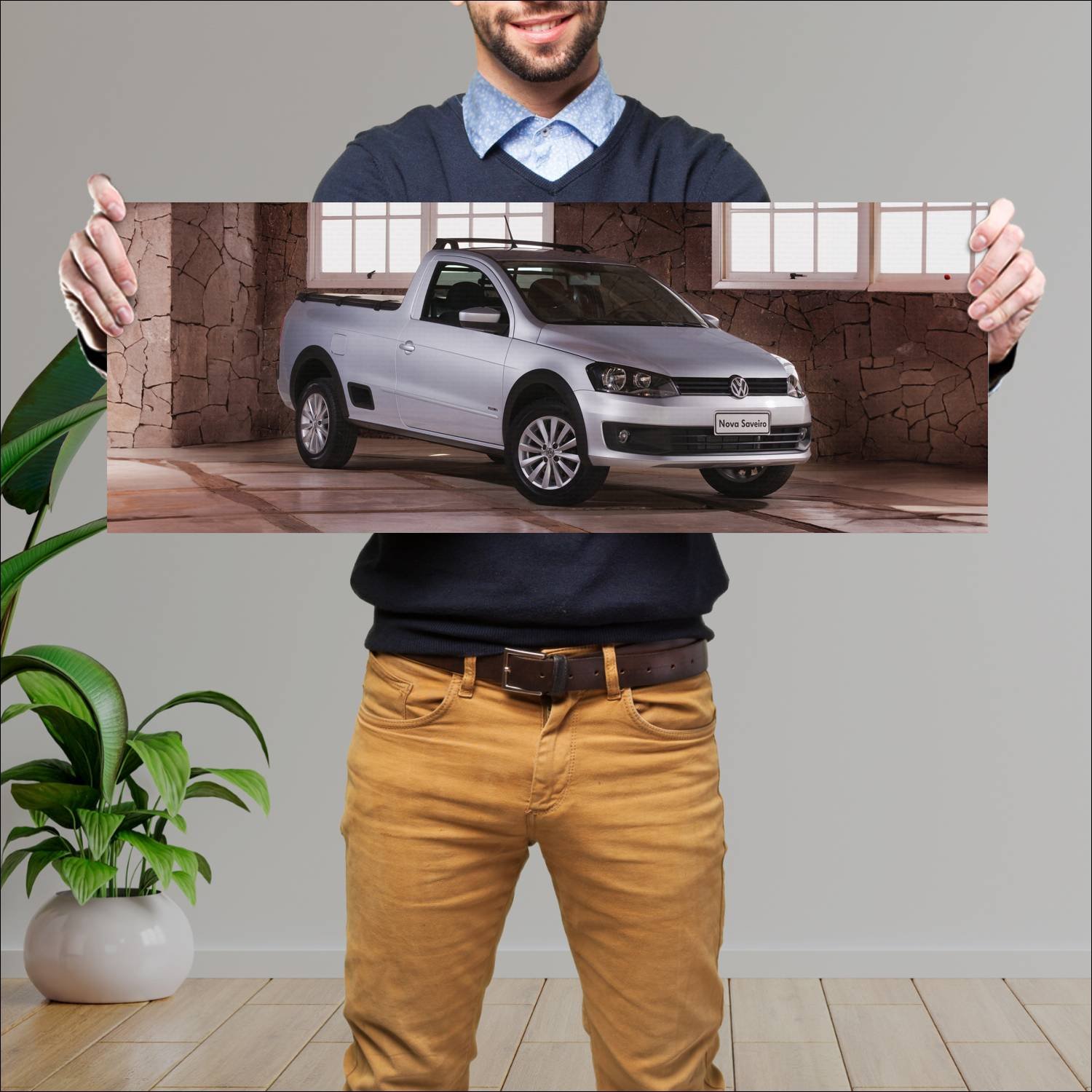 Cuadro grande 30x80cm 2013 volkswagen saveiro cs 4 964 Volkswagen