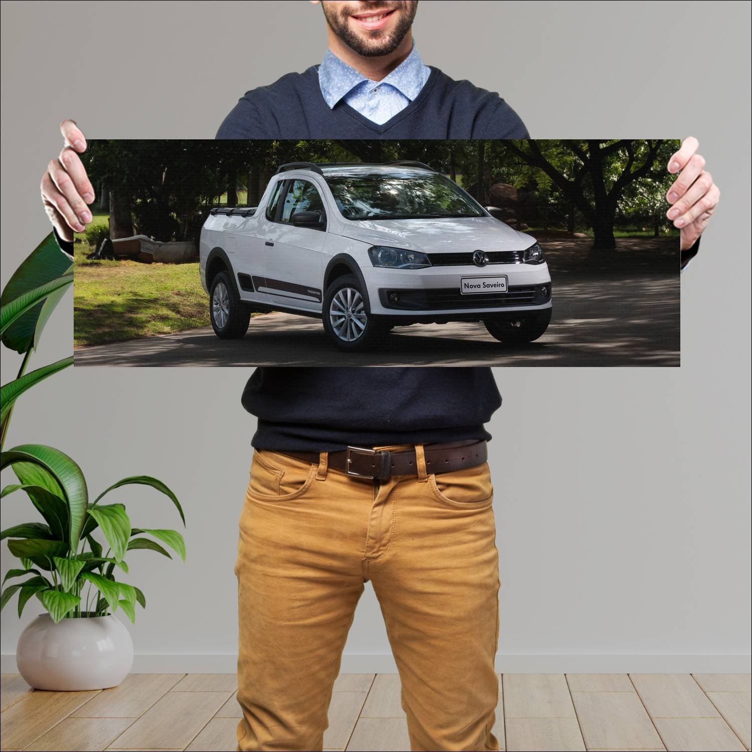 Cuadro grande 30x80cm 2013 volkswagen saveiro troo 965 Volkswagen
