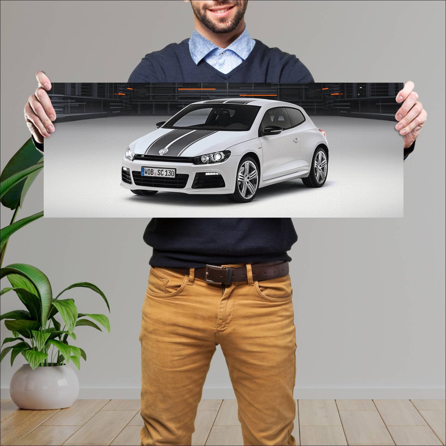 Cuadro grande 30x80cm 2013 volkswagen scirocco r m 967 Volkswagen