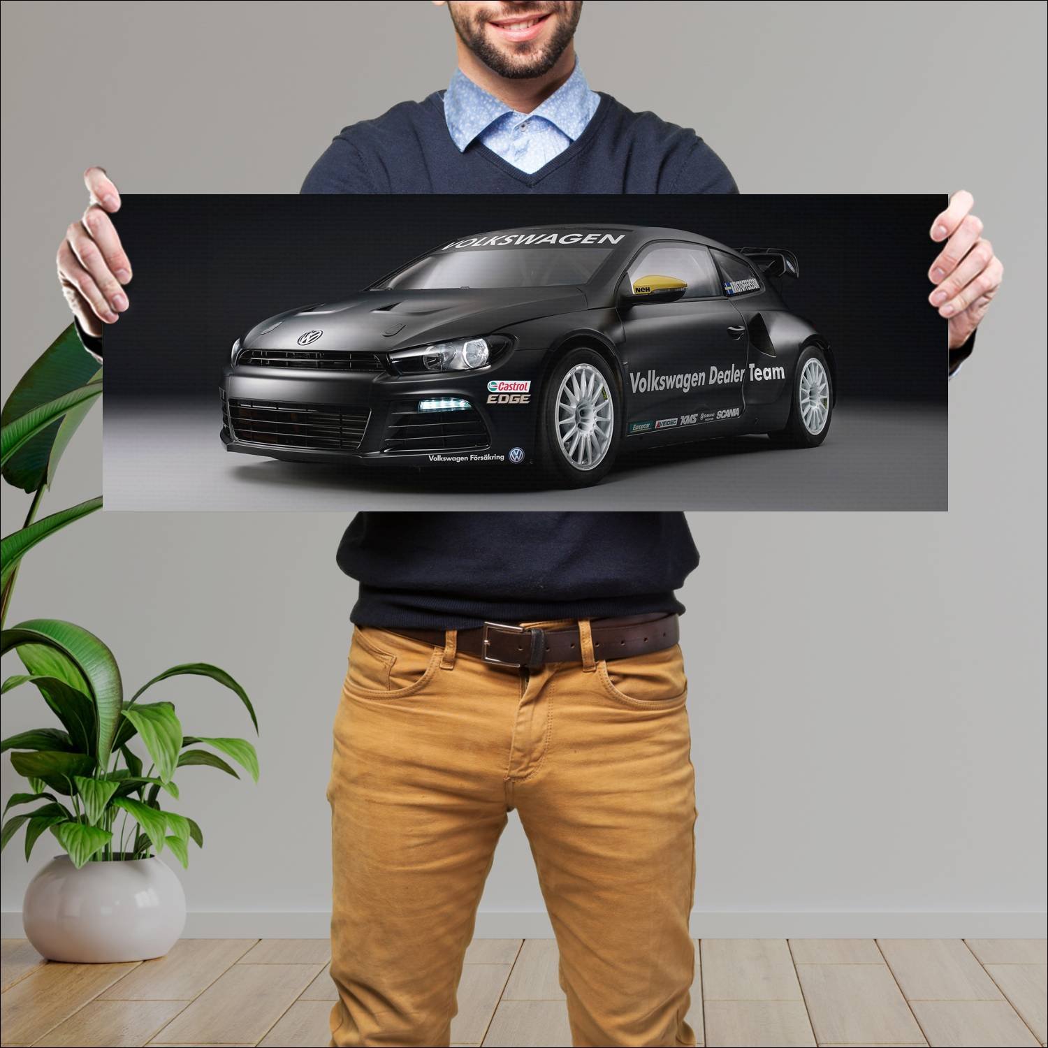 Cuadro grande 30x80cm 2013 volkswagen scirocco ral 968 Volkswagen