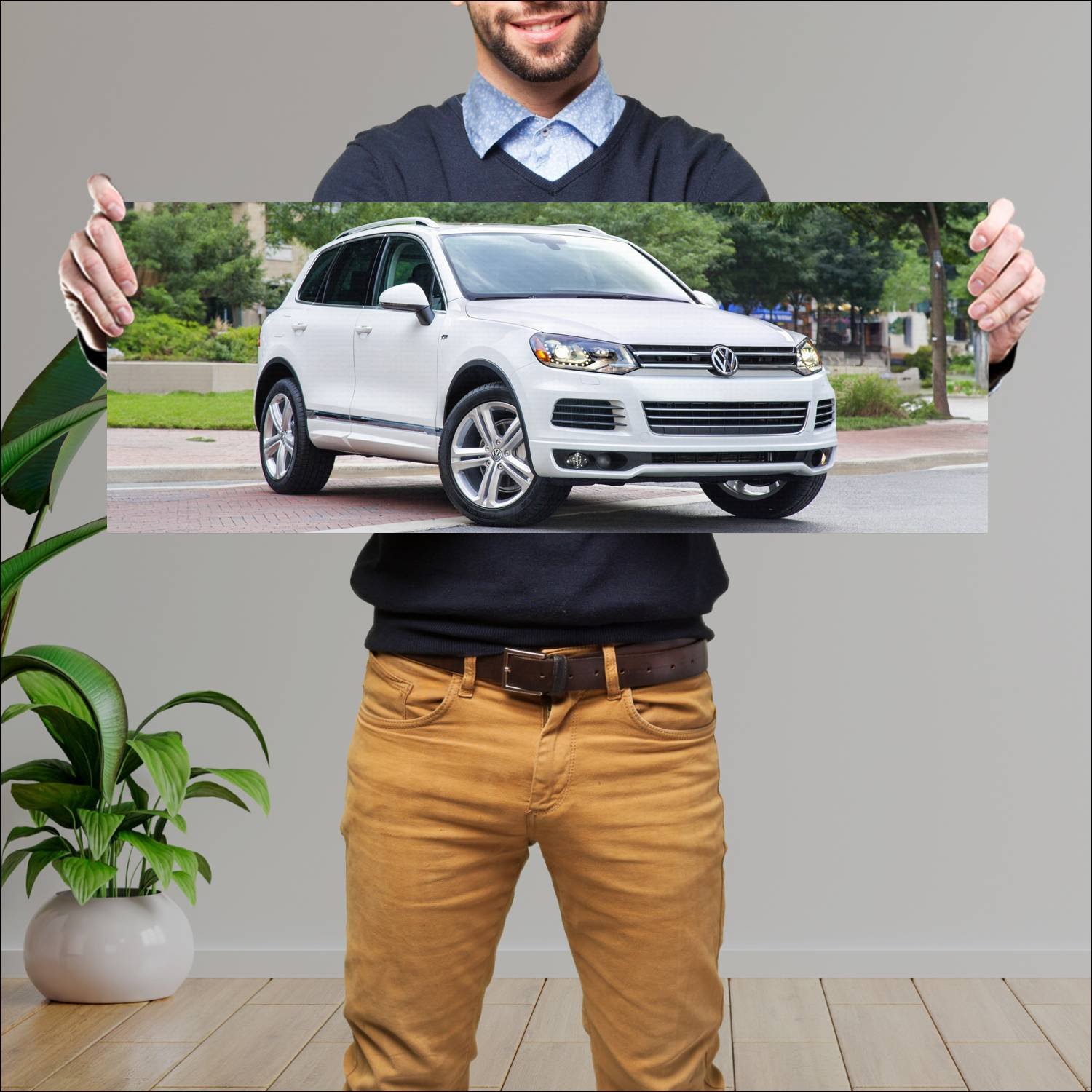 Cuadro grande 30x80cm 2013 volkswagen touareg r li 971 Volkswagen