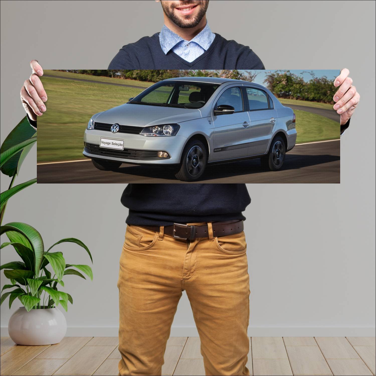 Cuadro grande 30x80cm 2013 volkswagen voyage selec 973 Volkswagen