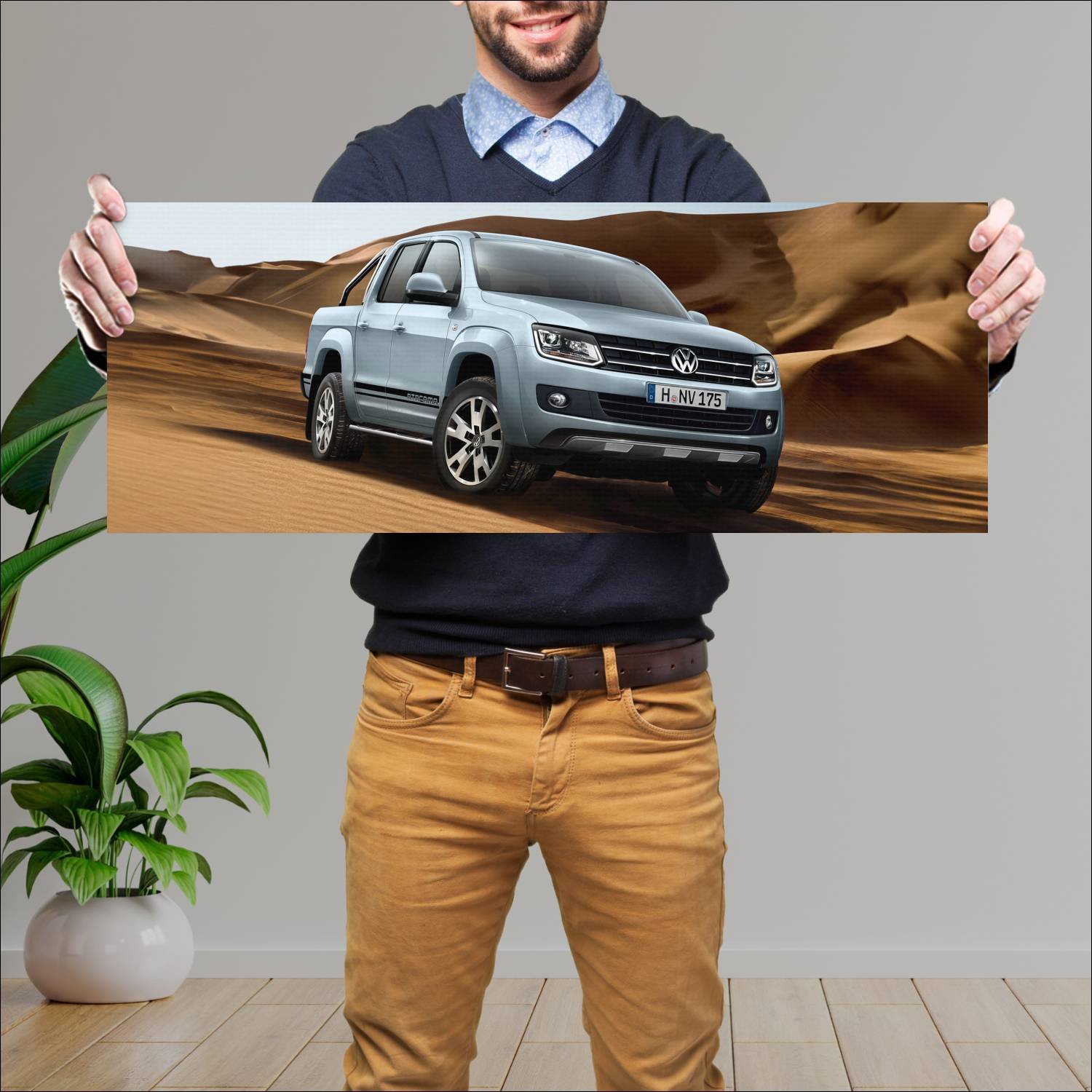 Cuadro grande 30x80cm 2014 volkswagen amarok ataca 974 Volkswagen