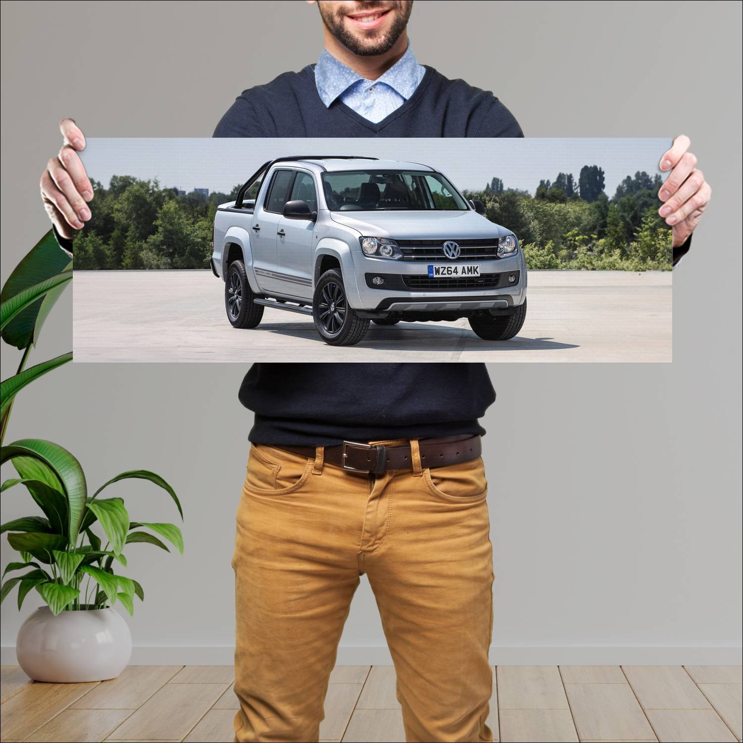 Cuadro grande 30x80cm 2014 volkswagen amarok dark 976 Volkswagen