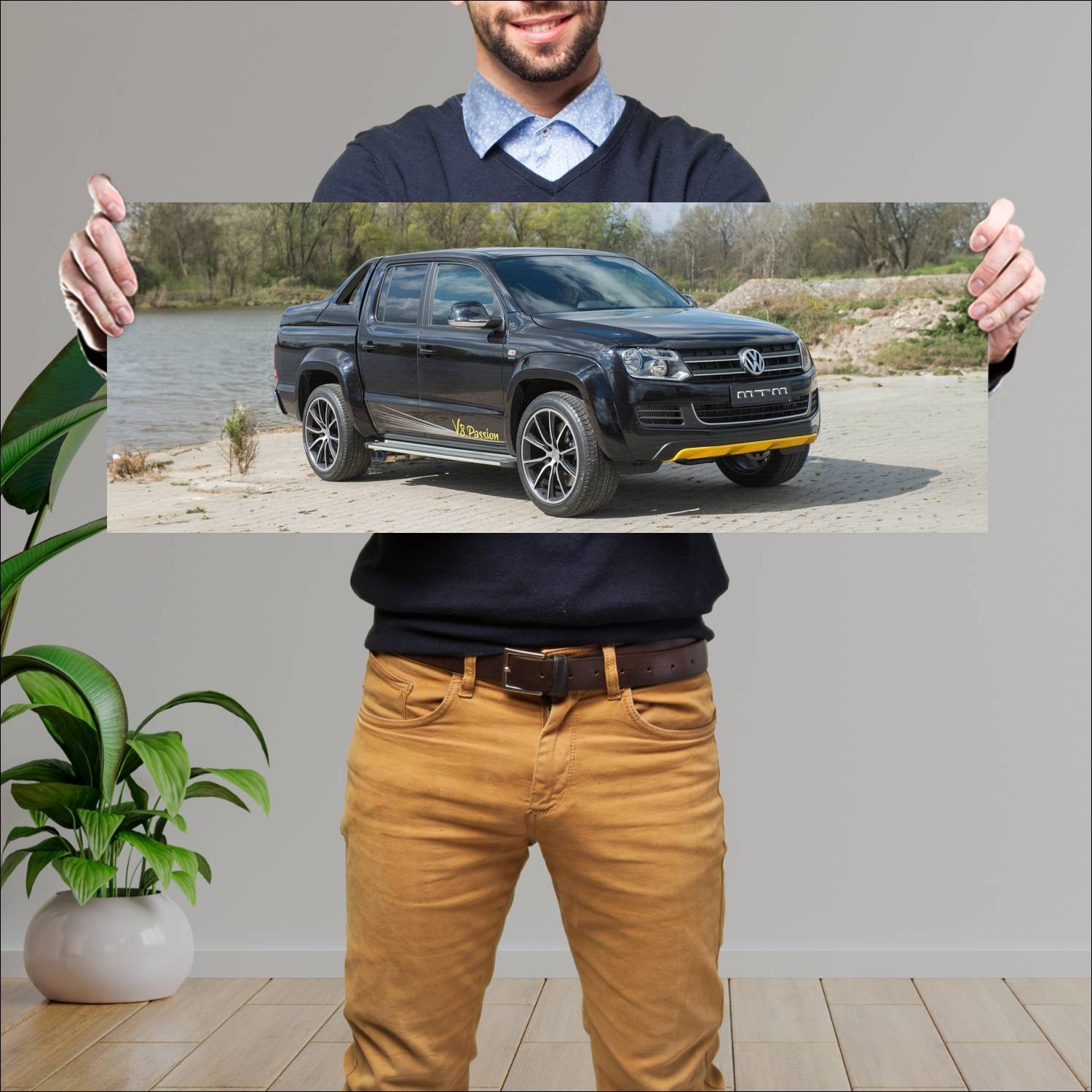 Cuadro grande 30x80cm 2014 volkswagen amarok v8 pa 978 Volkswagen
