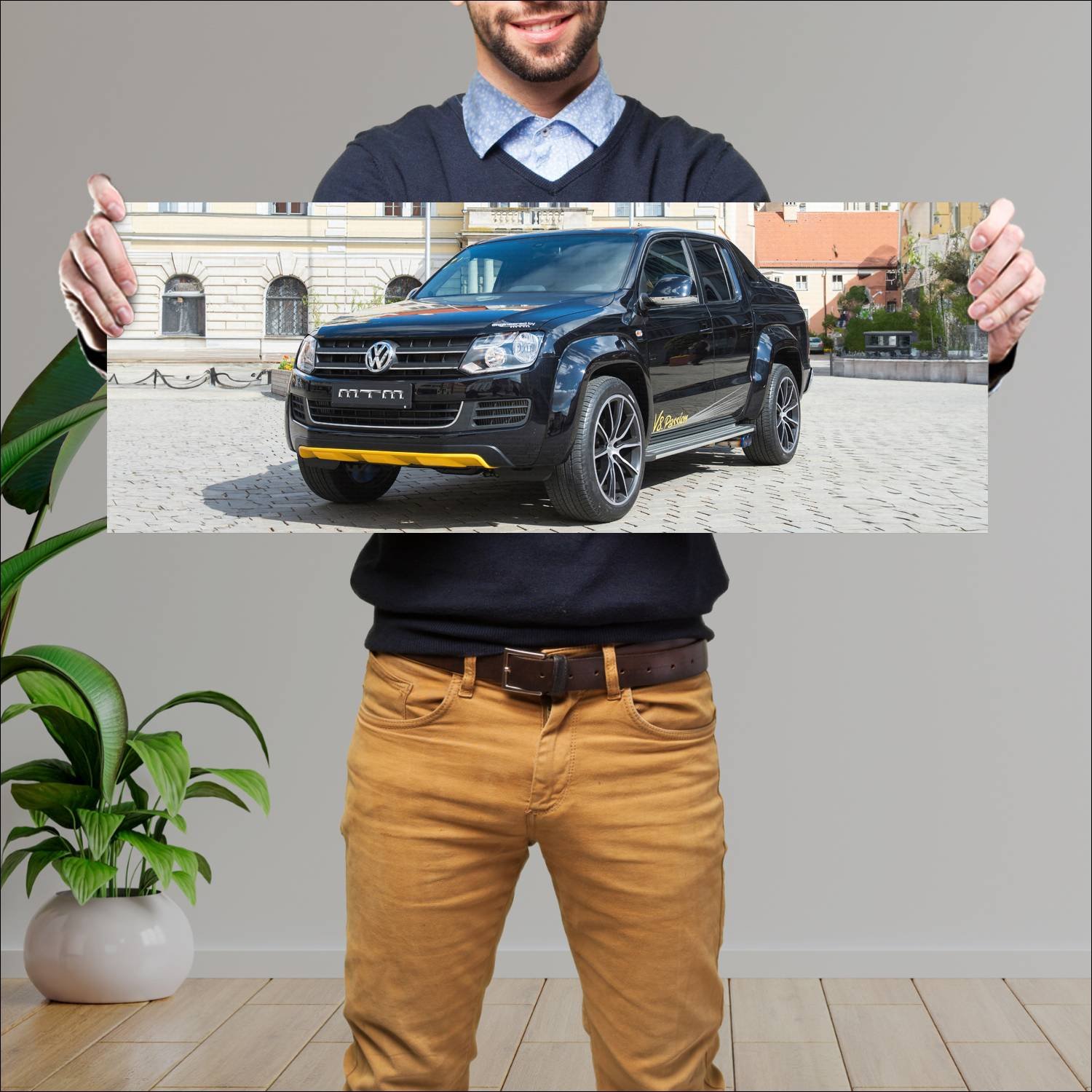 Cuadro grande 30x80cm 2014 volkswagen amarok v8 pa 979 Volkswagen