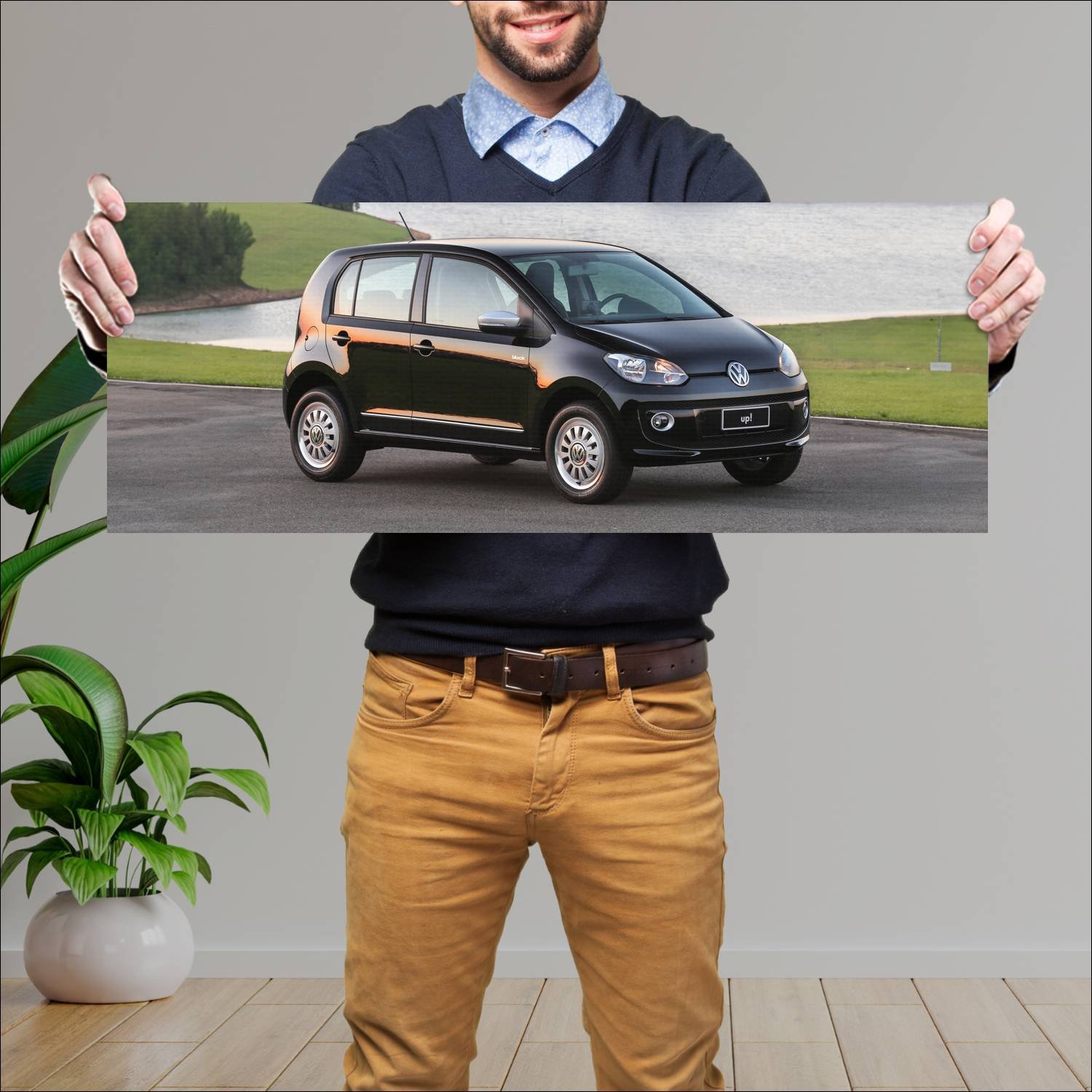 Cuadro grande 30x80cm 2014 volkswagen black up 5 d 986 Volkswagen