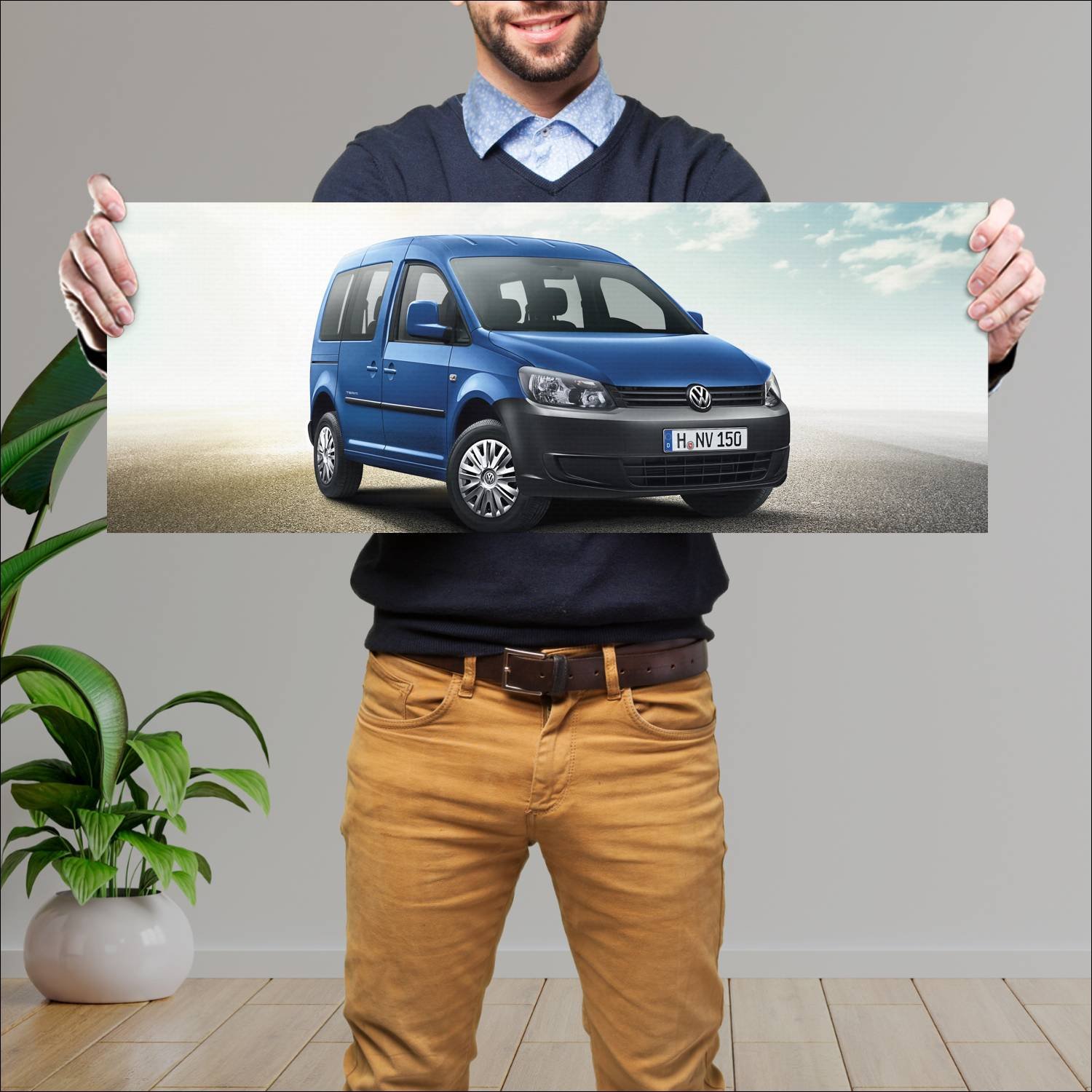 Cuadro grande 30x80cm 2014 volkswagen caddy team 5 989 Volkswagen