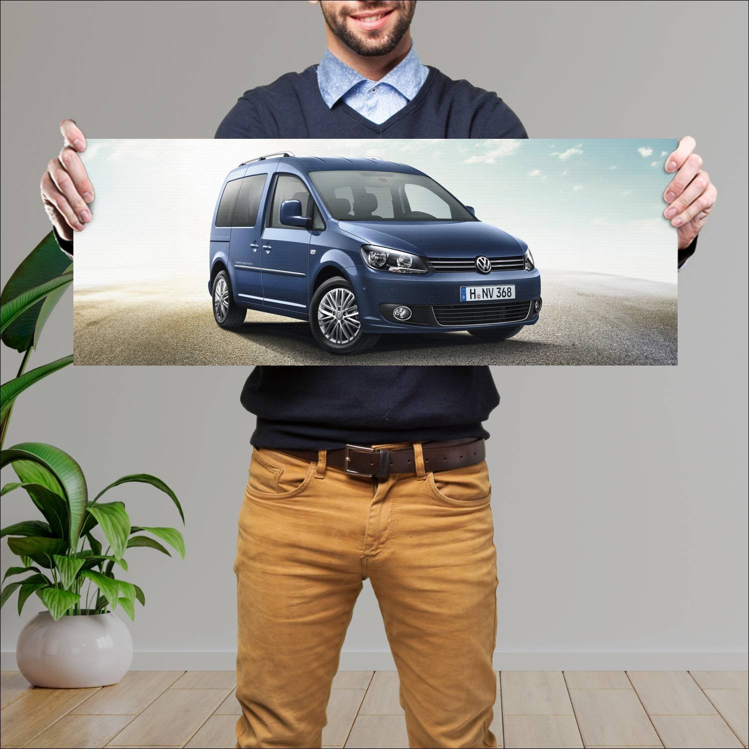 Cuadro grande 30x80cm 2014 volkswagen caddy team e 990 Volkswagen