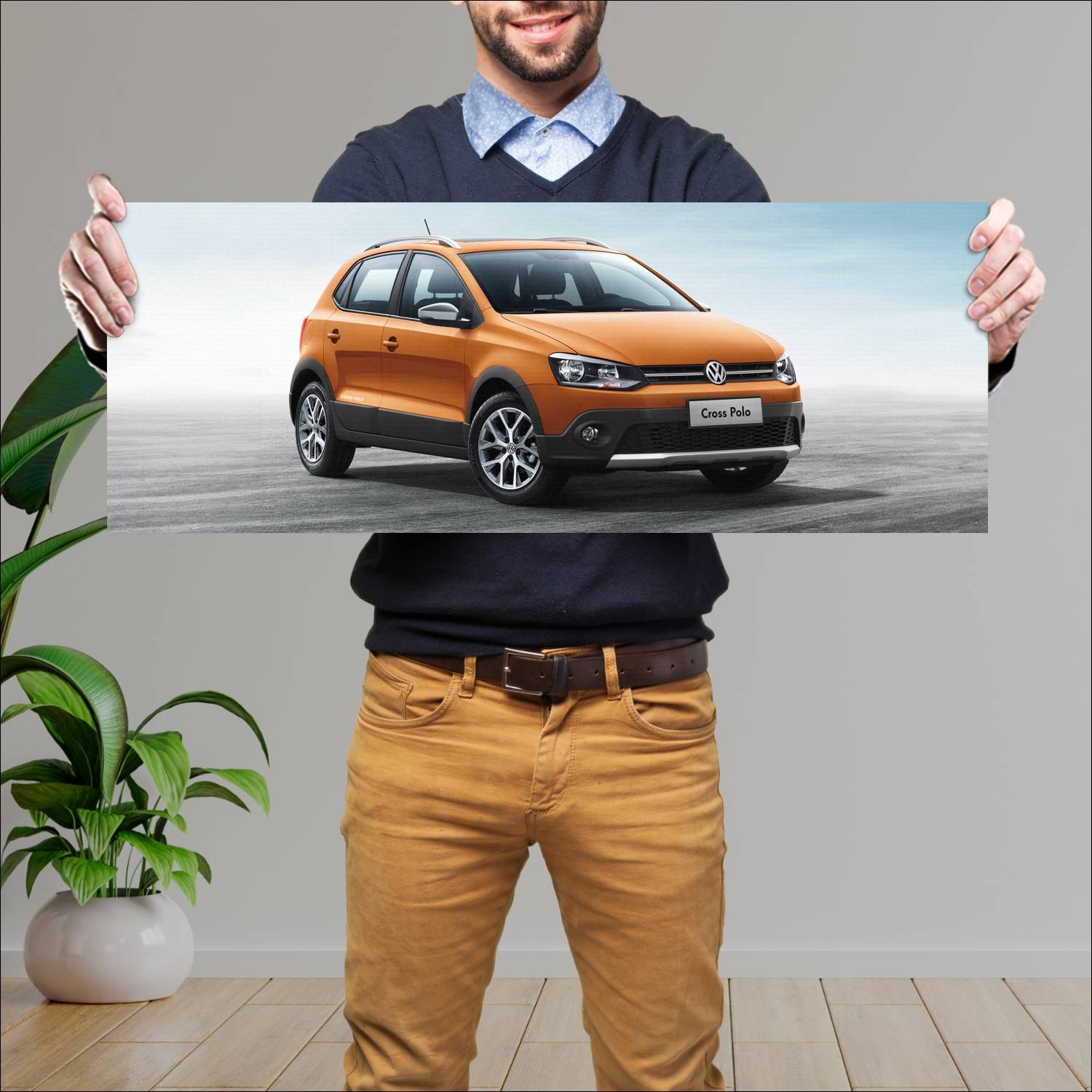 Cuadro grande 30x80cm 2014 volkswagen cross polo c 992 Volkswagen