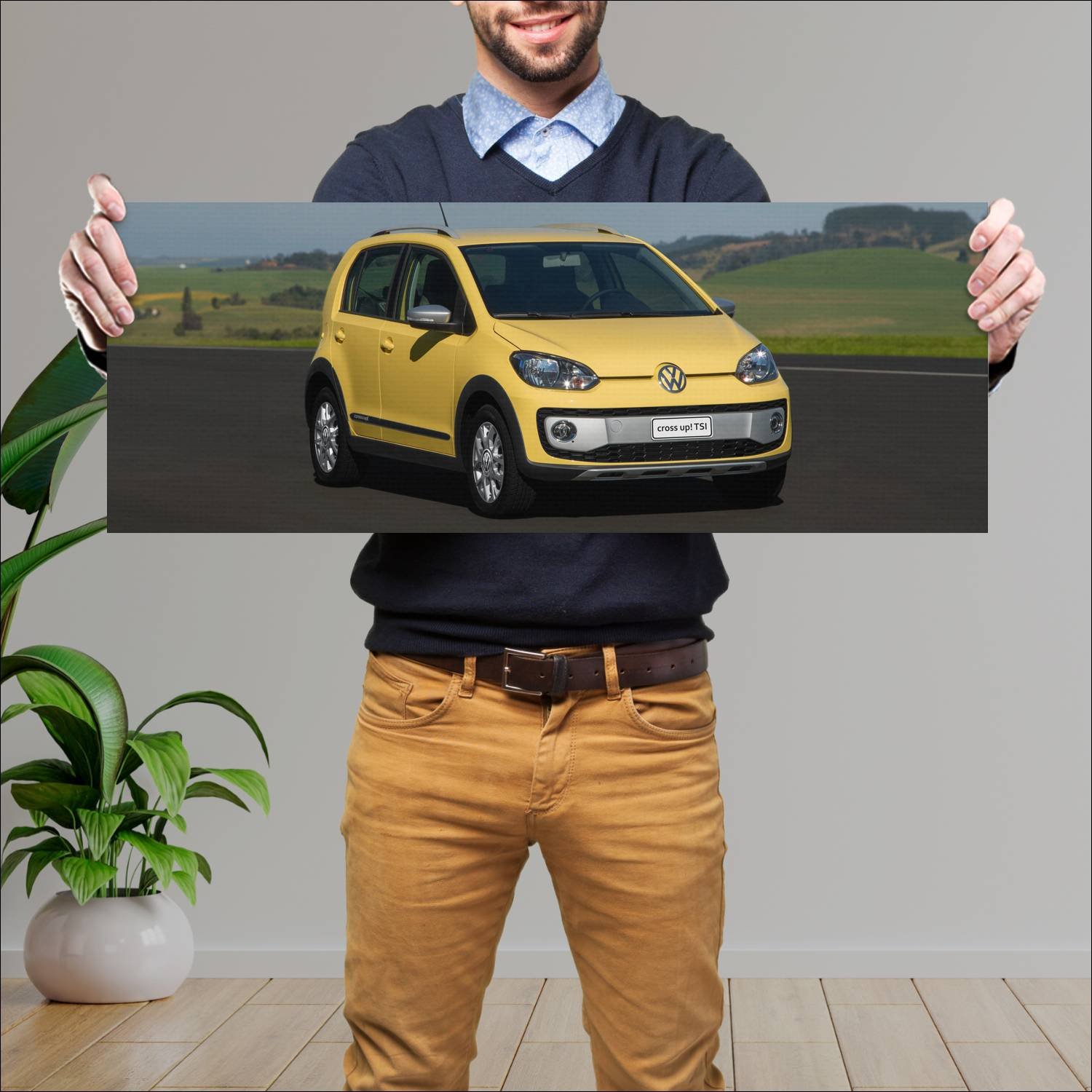 Cuadro grande 30x80cm 2014 volkswagen cross up br 993 Volkswagen