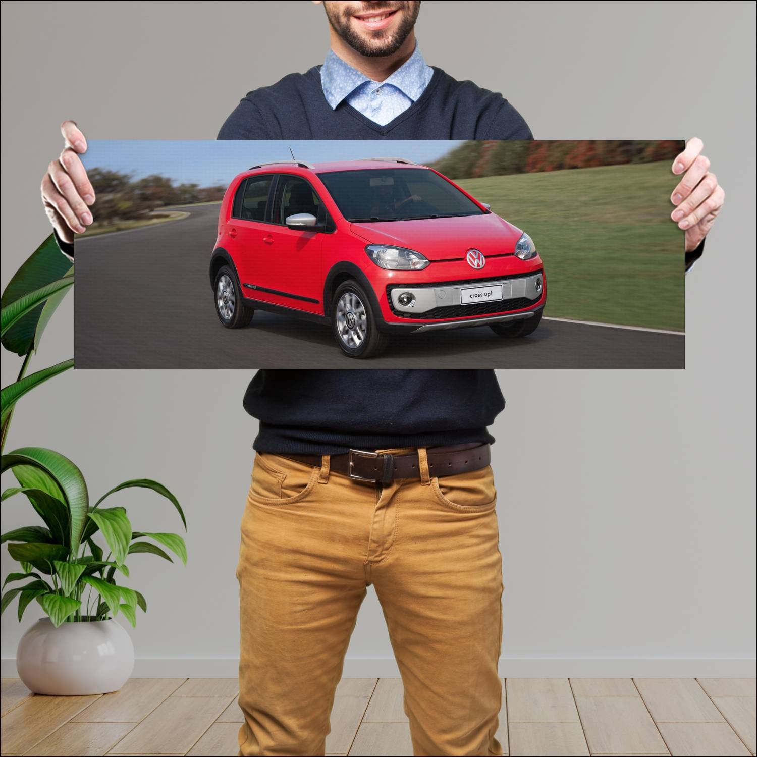 Cuadro grande 30x80cm 2014 volkswagen cross up br 994 Volkswagen