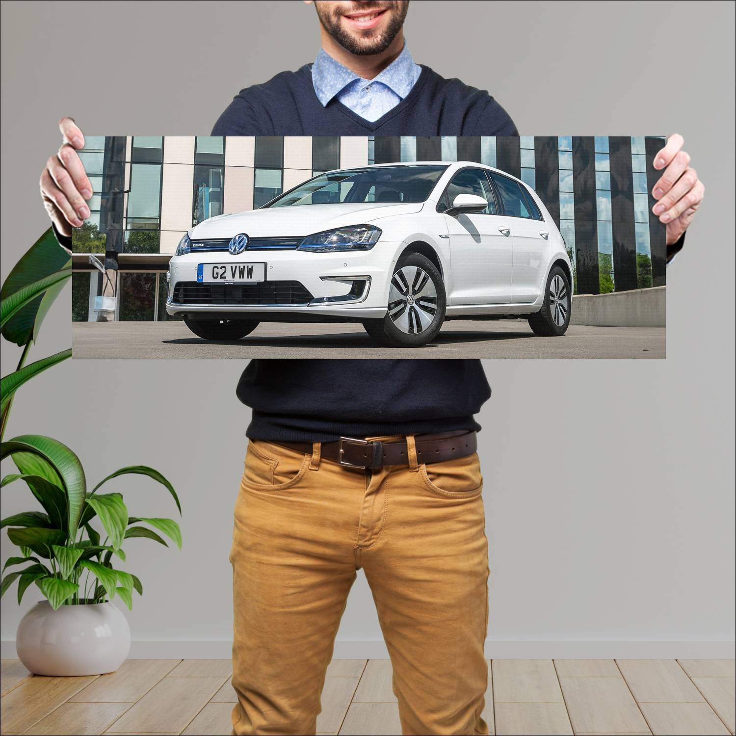 Cuadro grande 30x80cm 2014 volkswagen e golf 5 doo 998 Volkswagen