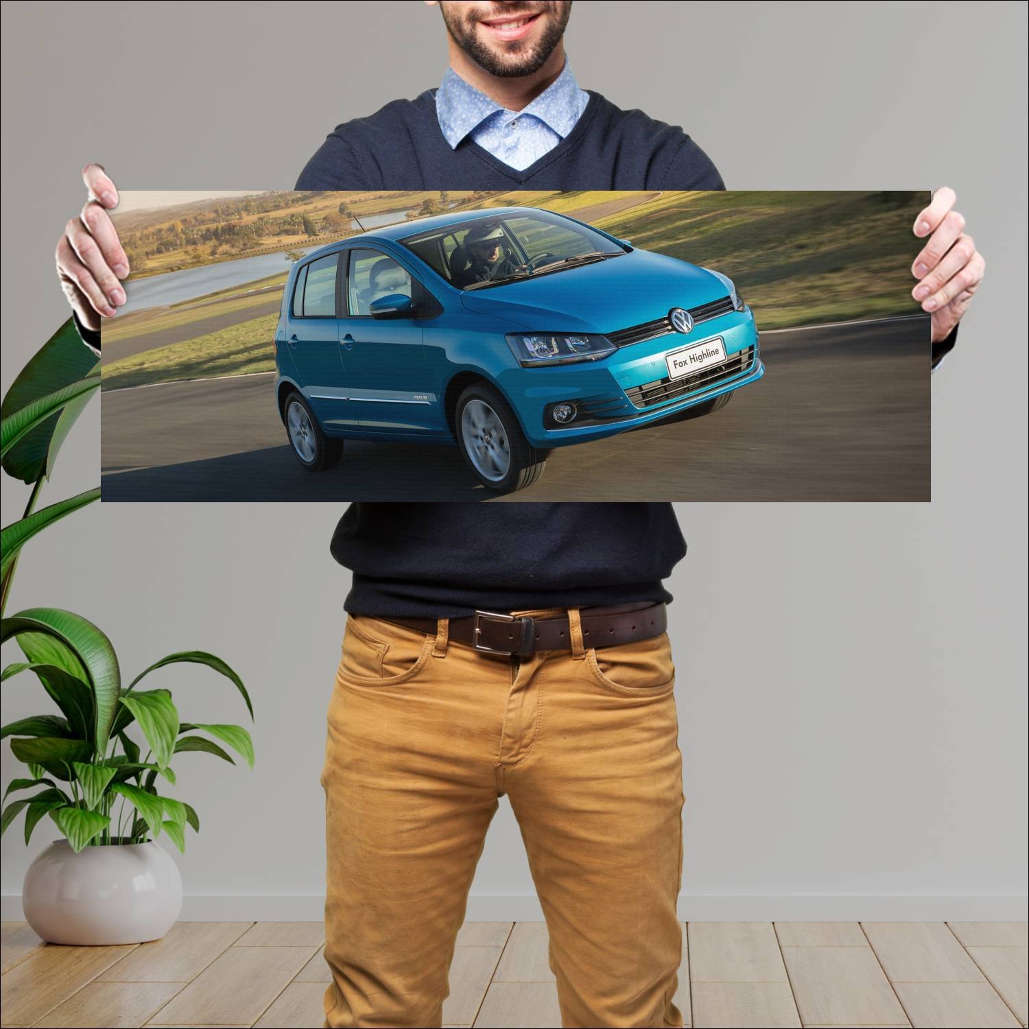 Cuadro grande 30x80cm 2014 volkswagen fox 5 door 4 4 Volkswagen