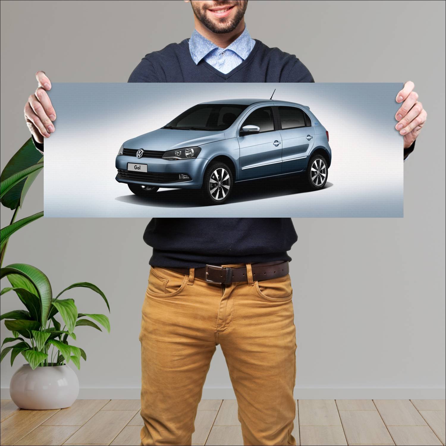 Cuadro grande 30x80cm 2014 volkswagen gol fun 5 do 5 Volkswagen