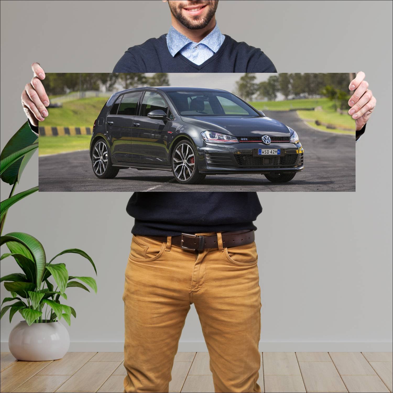 Cuadro grande 30x80cm 2014 volkswagen golf gti per 8 Volkswagen