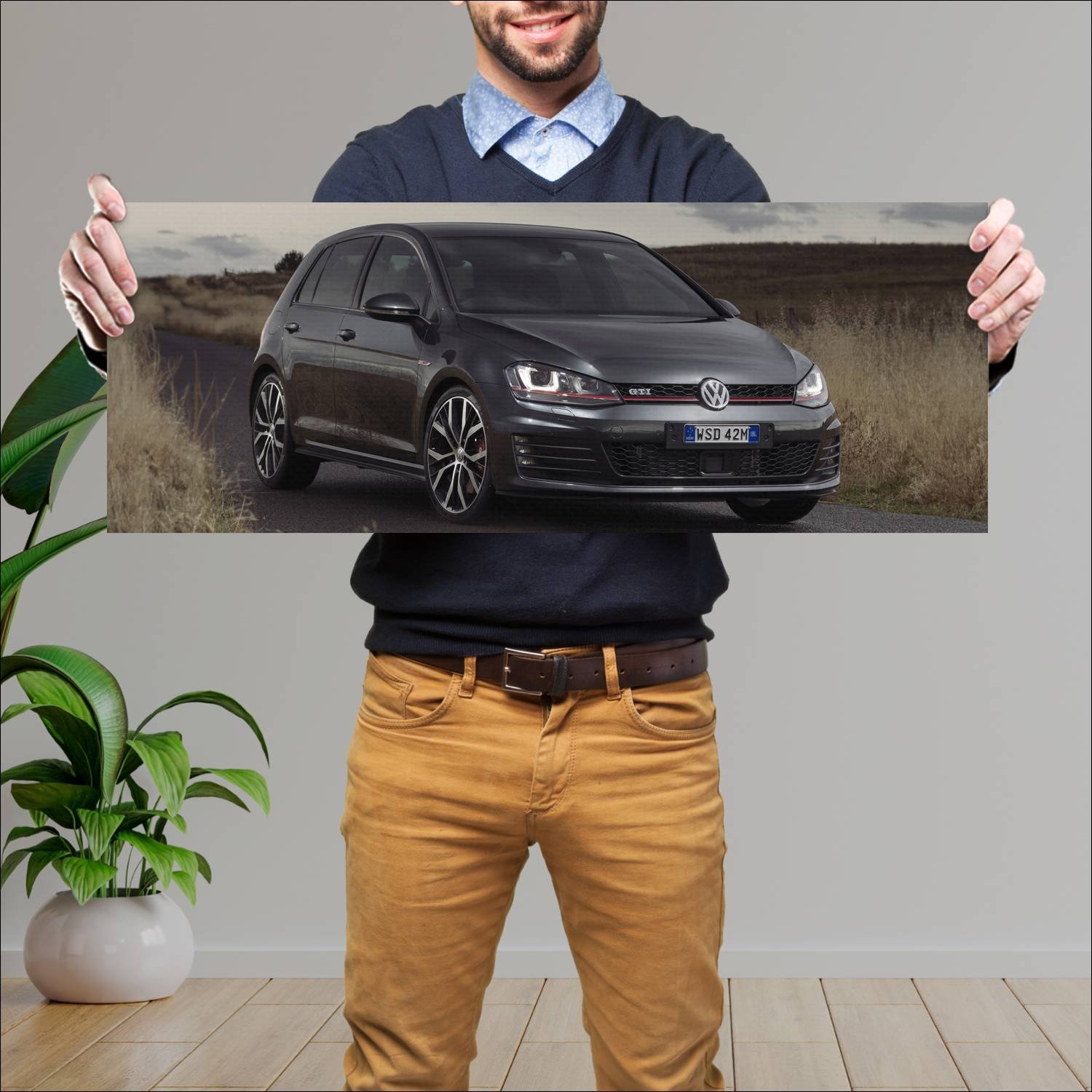 Cuadro grande 30x80cm 2014 volkswagen golf gti per 9 Volkswagen