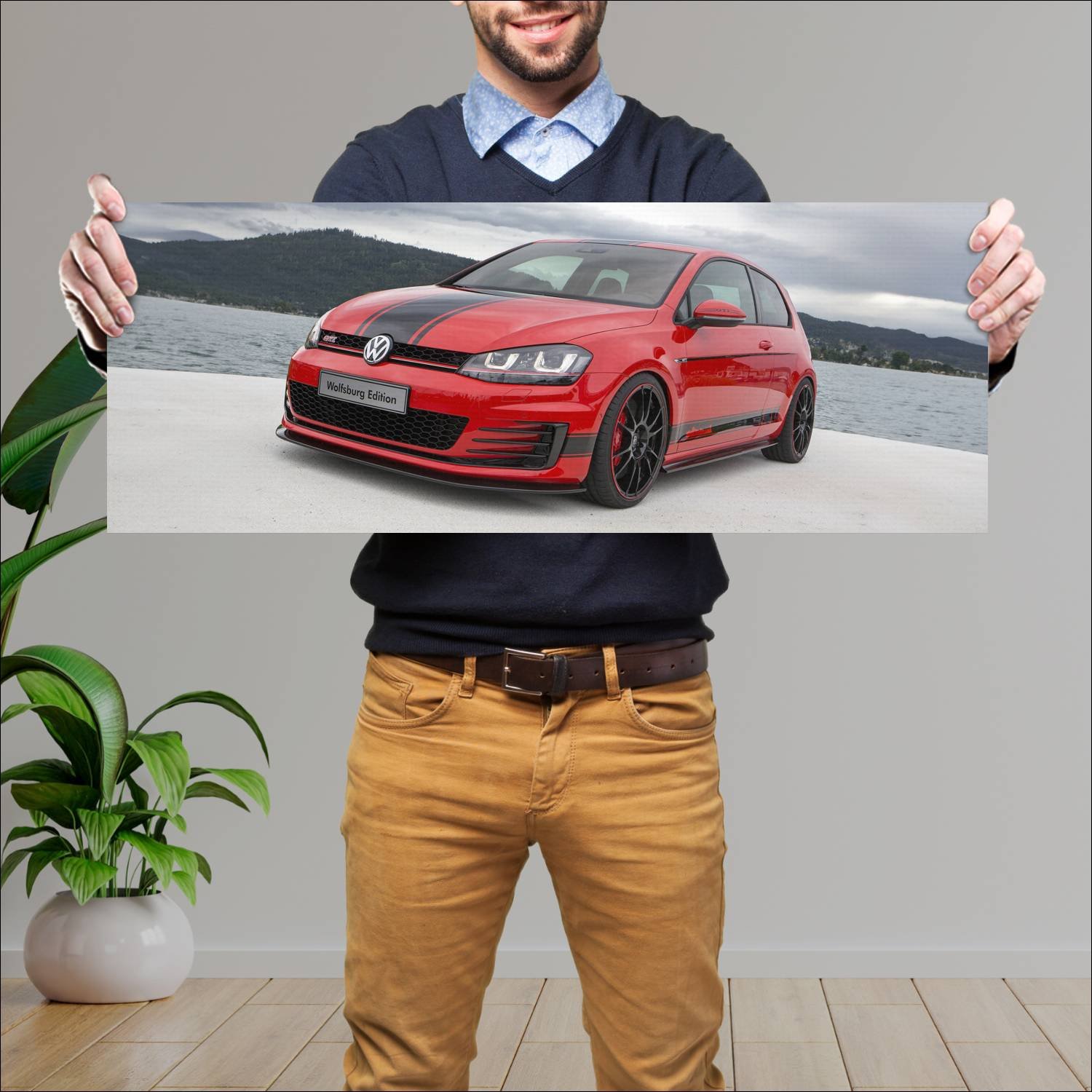 Cuadro grande 30x80cm 2014 volkswagen golf gti wol 10 Volkswagen