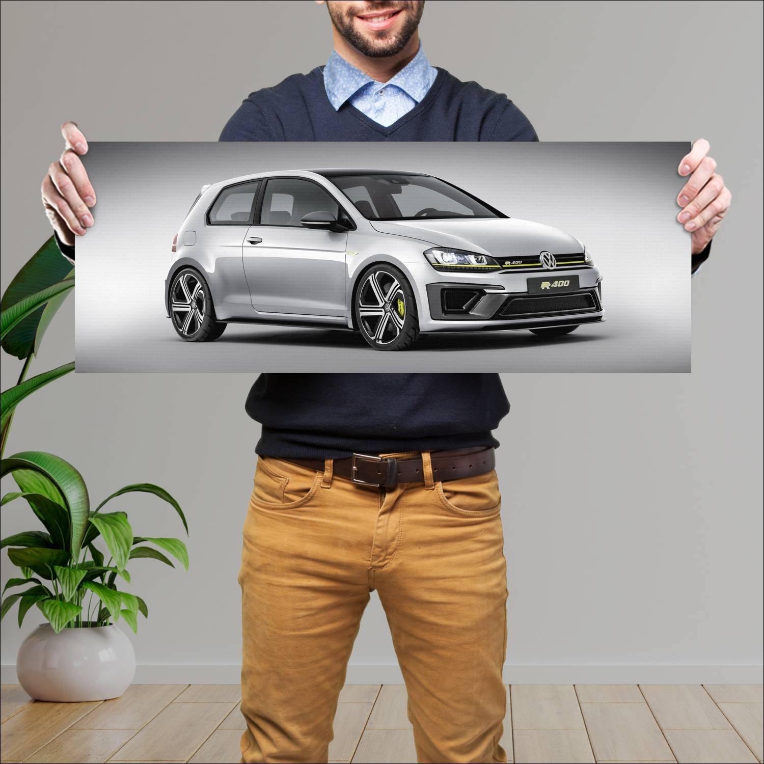Cuadro grande 30x80cm 2014 volkswagen golf r 400 c 11 Volkswagen