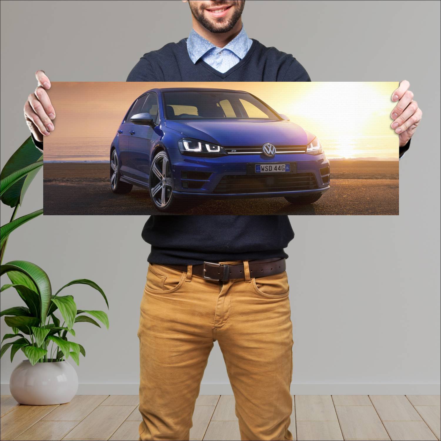 Cuadro grande 30x80cm 2014 volkswagen golf r 5 doo 12 Volkswagen