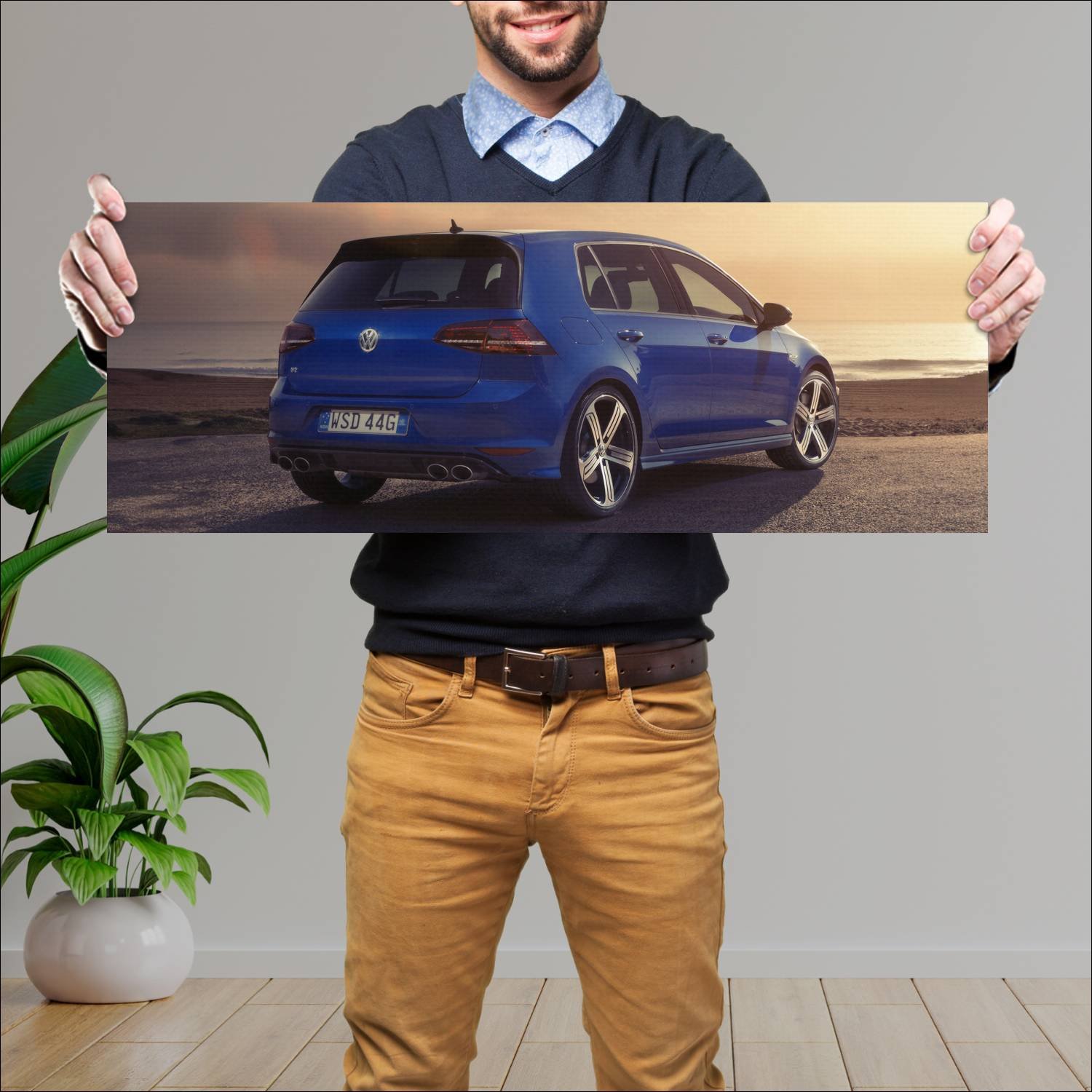 Cuadro grande 30x80cm 2014 volkswagen golf r 5 doo 13 Volkswagen