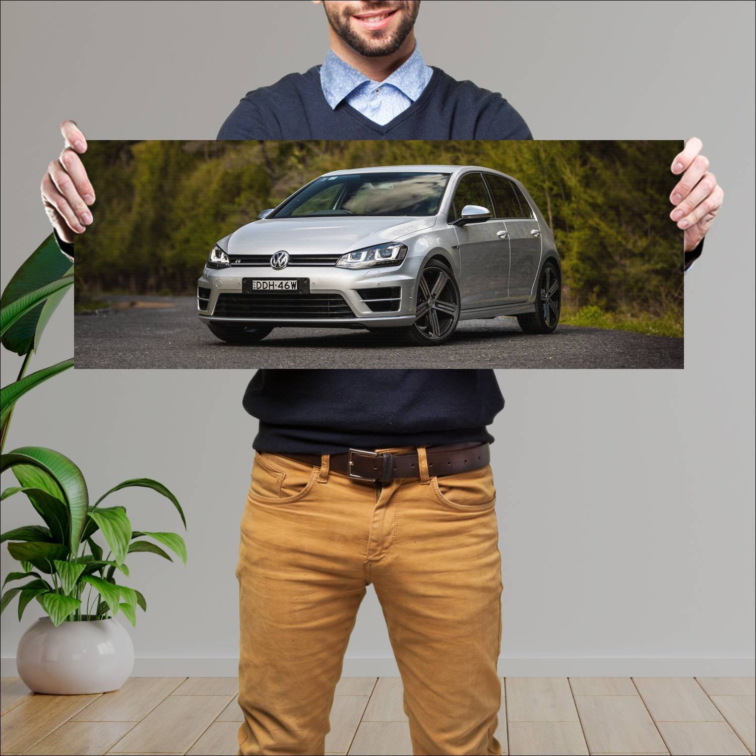 Cuadro grande 30x80cm 2014 volkswagen golf r 5 doo 14 Volkswagen
