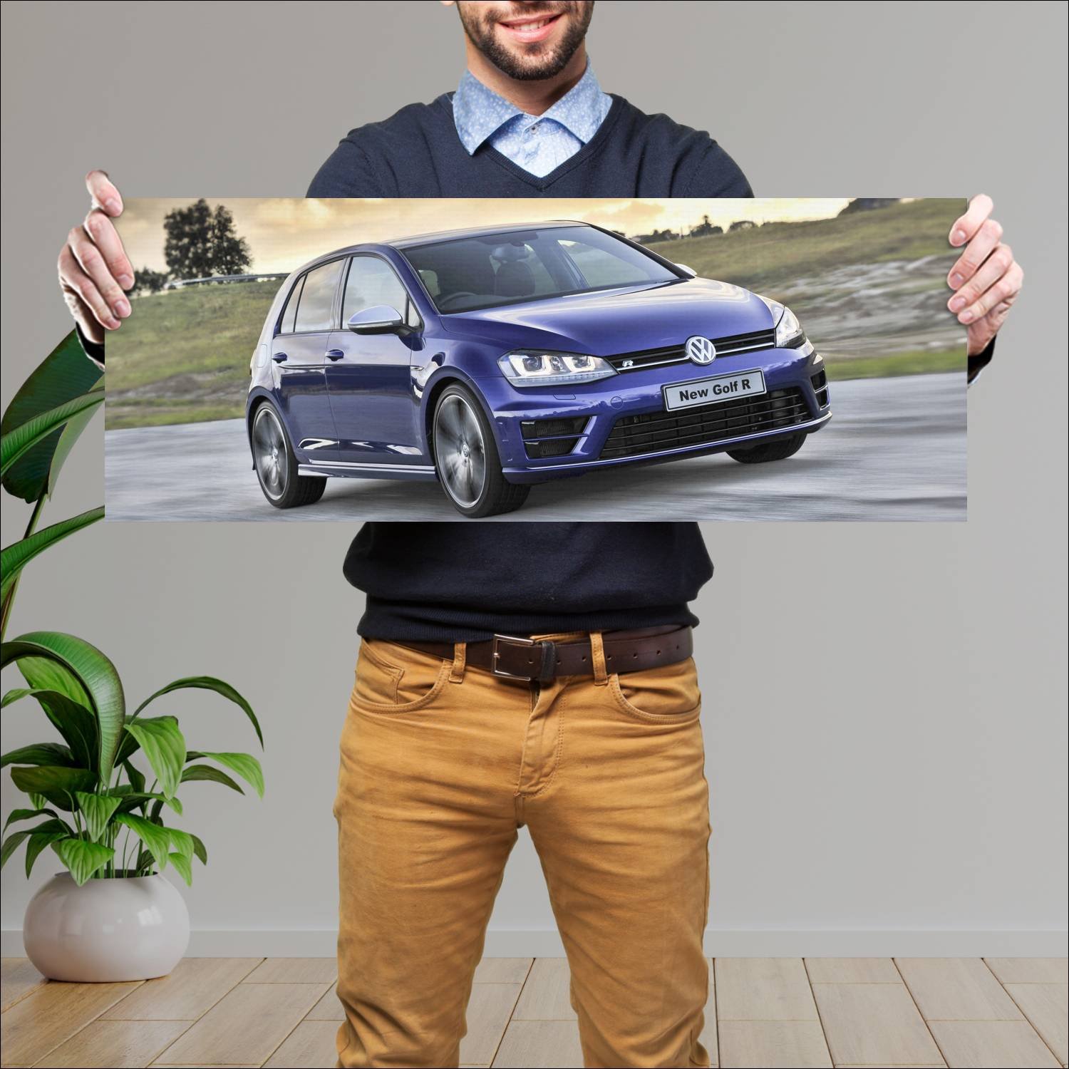 Cuadro grande 30x80cm 2014 volkswagen golf r 5 doo 16 Volkswagen