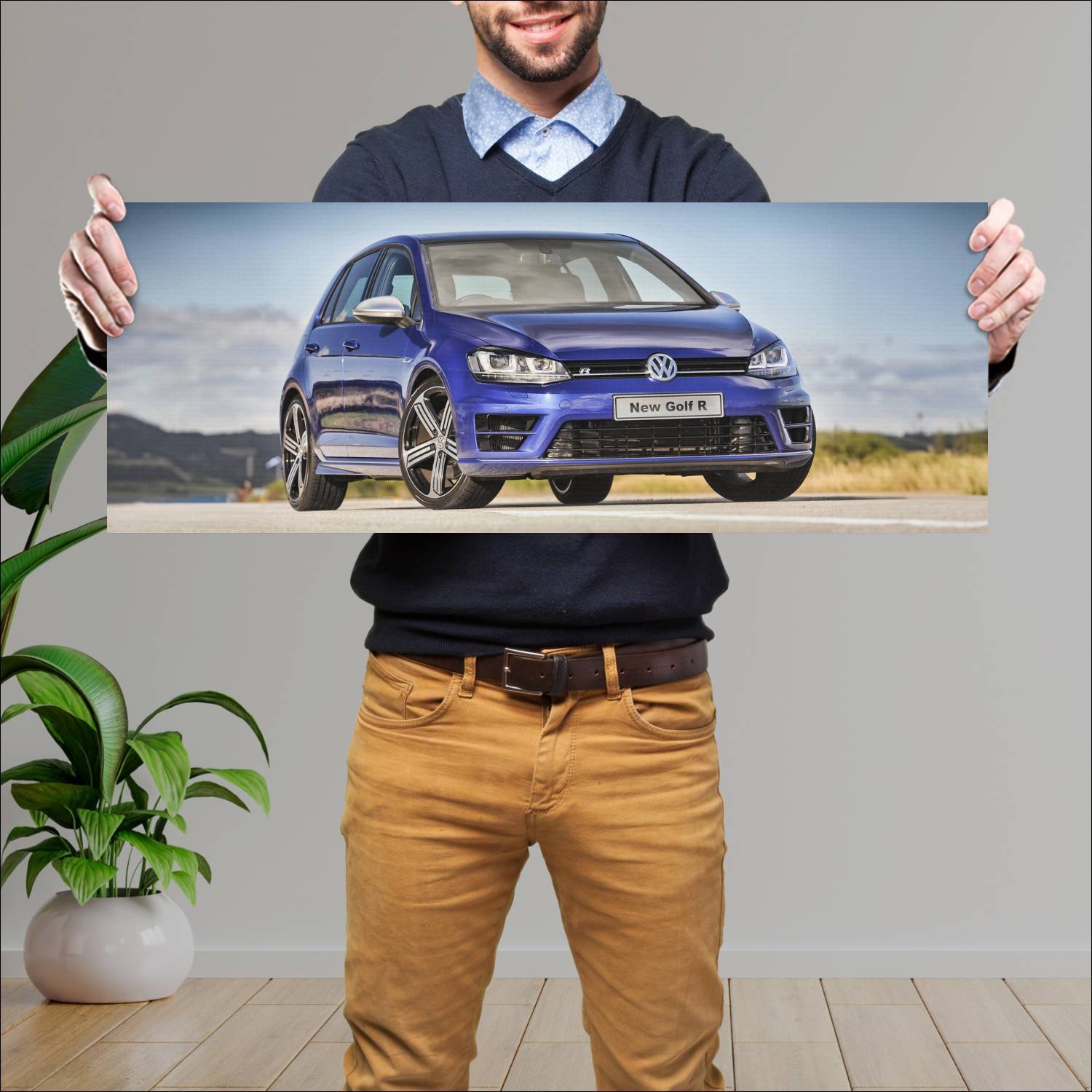Cuadro grande 30x80cm 2014 volkswagen golf r 5 doo 17 Volkswagen
