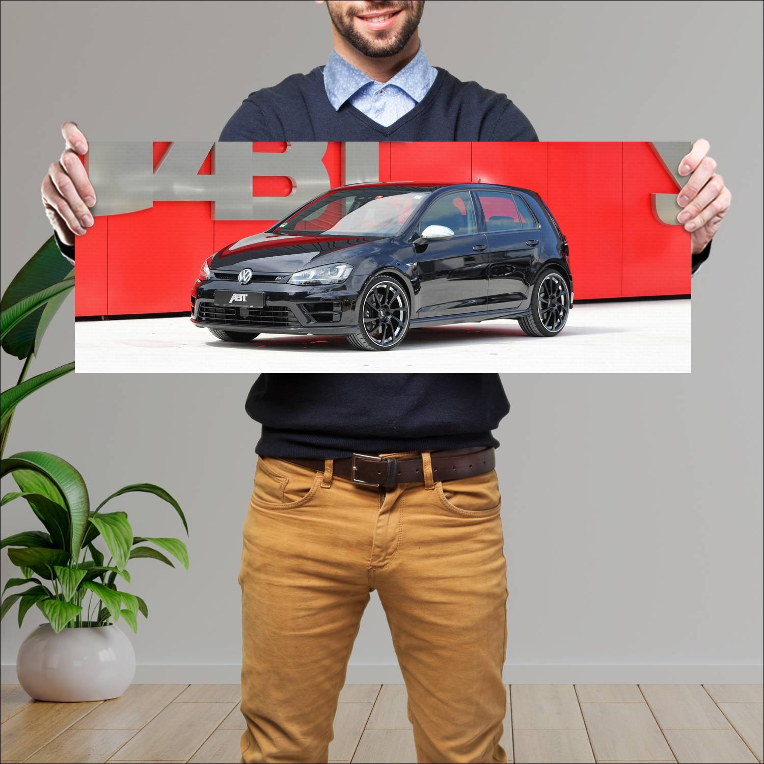 Cuadro grande 30x80cm 2014 volkswagen golf r by ab 18 Volkswagen