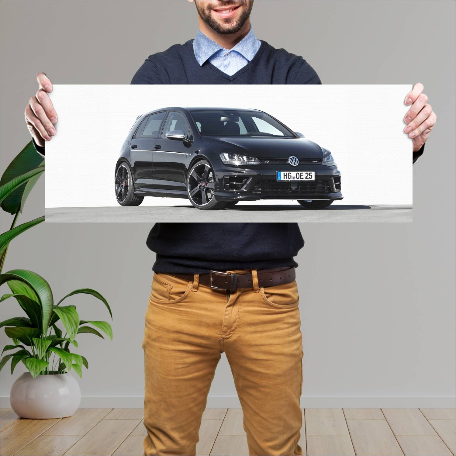 Cuadro grande 30x80cm 2014 volkswagen golf r by oe 19 Volkswagen