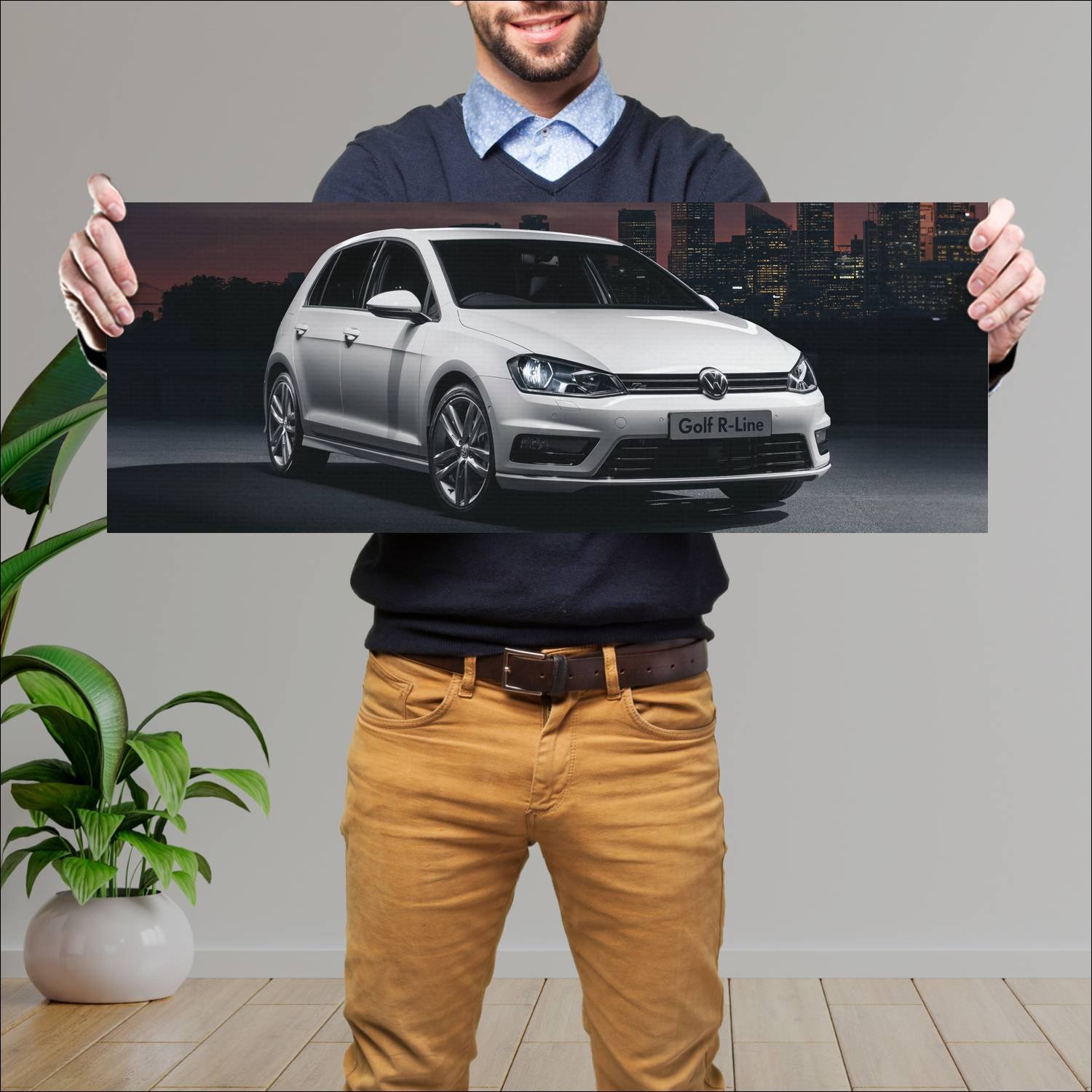 Cuadro grande 30x80cm 2014 volkswagen golf r line 21 Volkswagen
