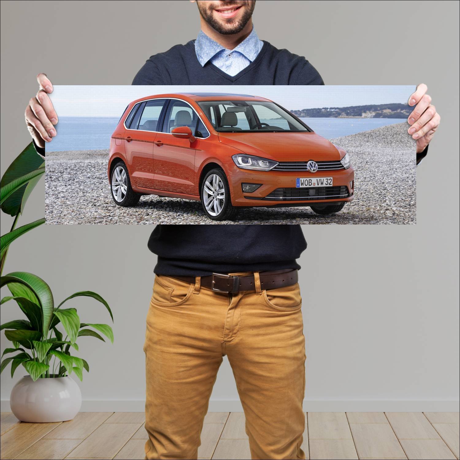 Cuadro grande 30x80cm 2014 volkswagen golf sportsv 22 Volkswagen