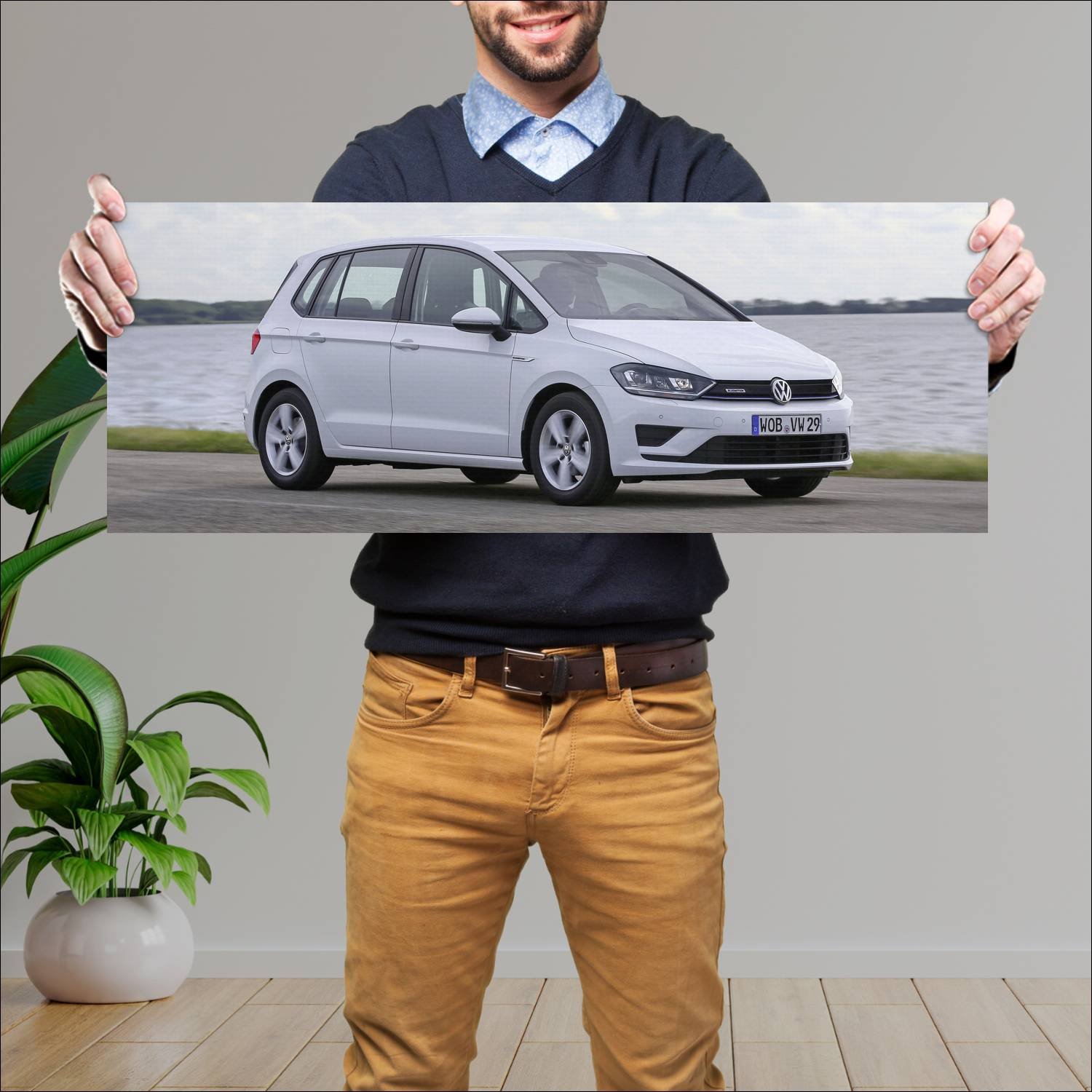 Cuadro grande 30x80cm 2014 volkswagen golf sportsv 23 Volkswagen