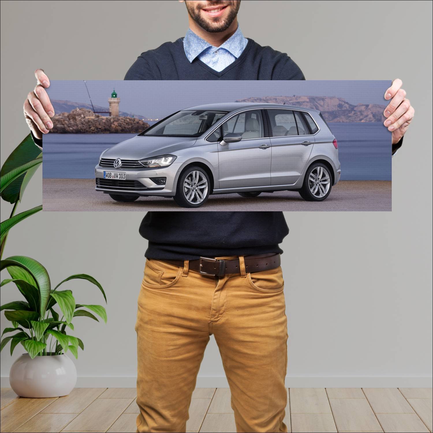 Cuadro grande 30x80cm 2014 volkswagen golf sportsv 24 Volkswagen
