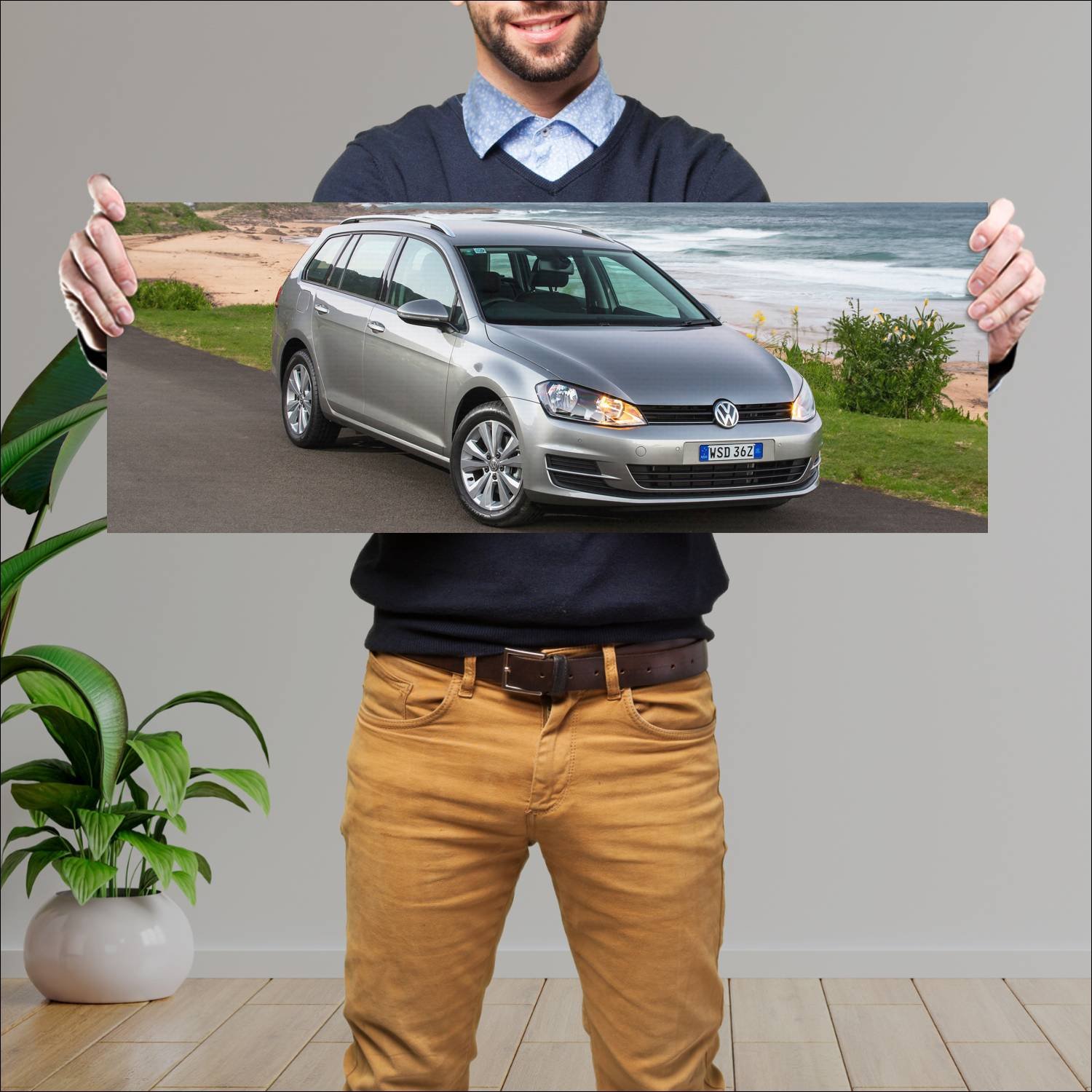 Cuadro grande 30x80cm 2014 volkswagen golf wagon a 30 Volkswagen