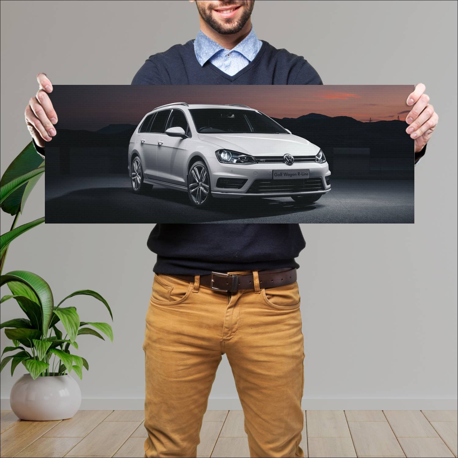 Cuadro grande 30x80cm 2014 volkswagen golf wagon r 31 Volkswagen