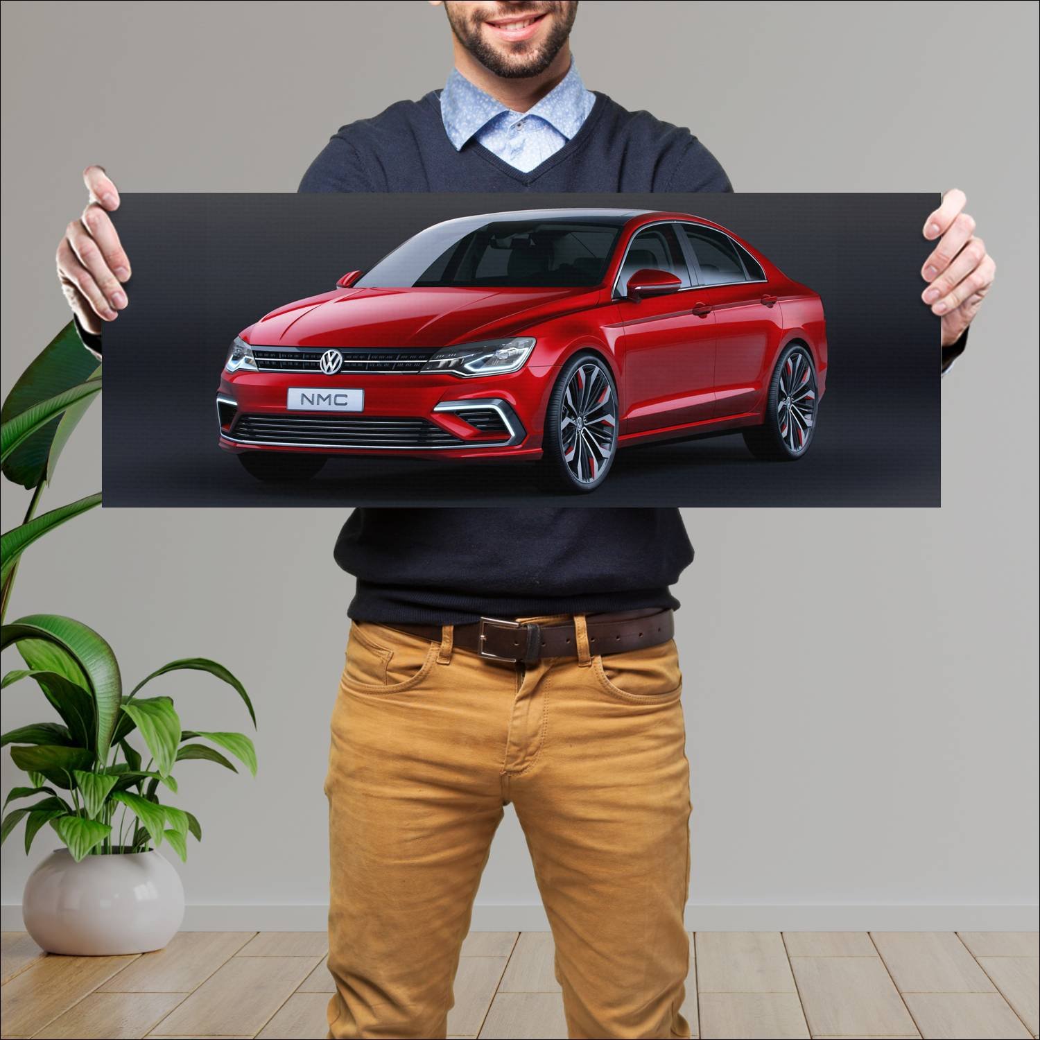 Cuadro grande 30x80cm 2014 volkswagen new midsize 40 Volkswagen